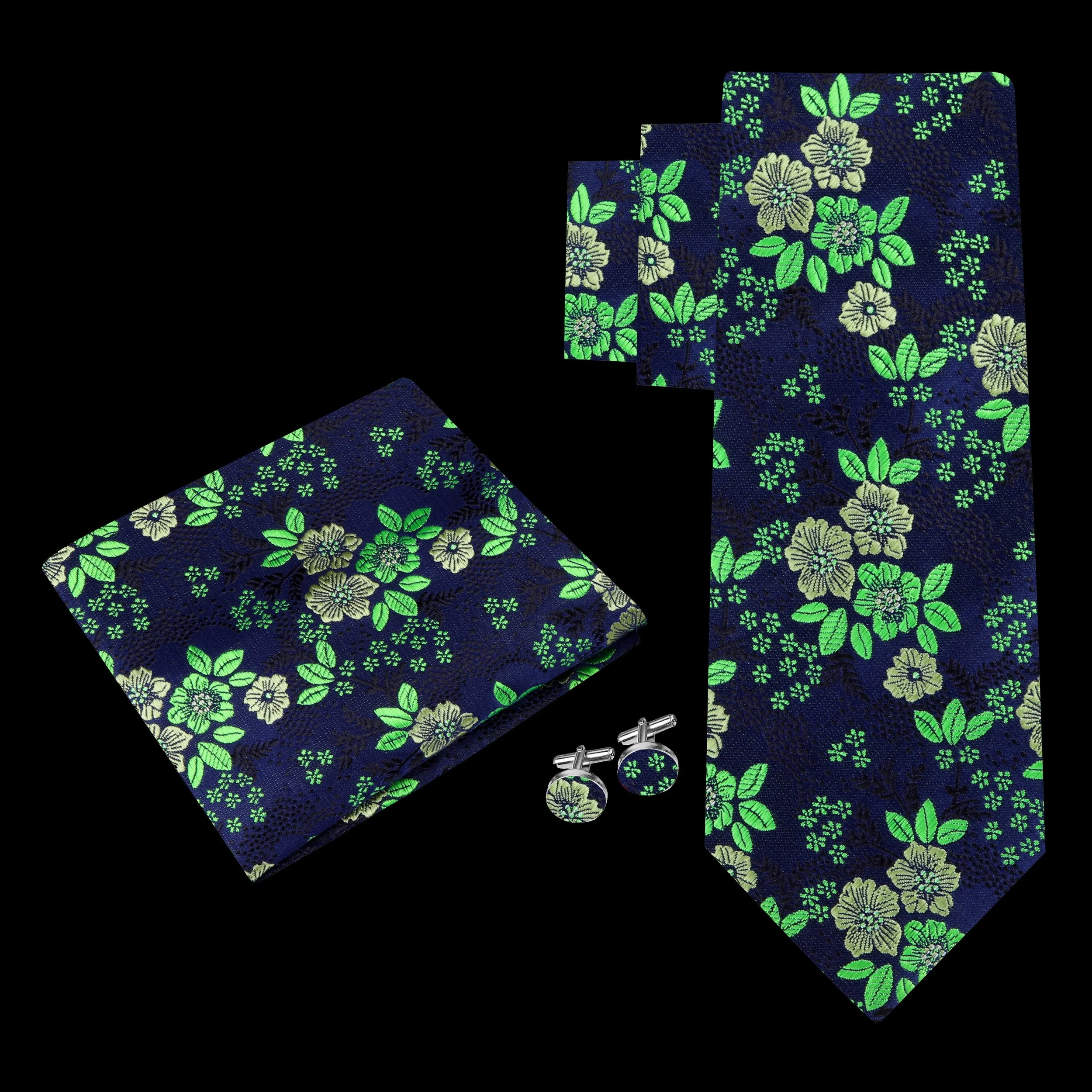 Green Original Floral Tie Set 2.jpg
