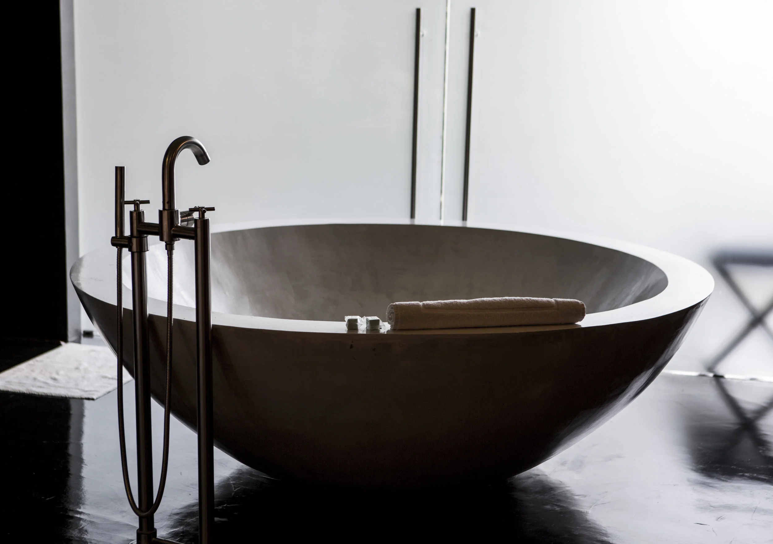 Bathtub in my master suite at Hotel Demetria