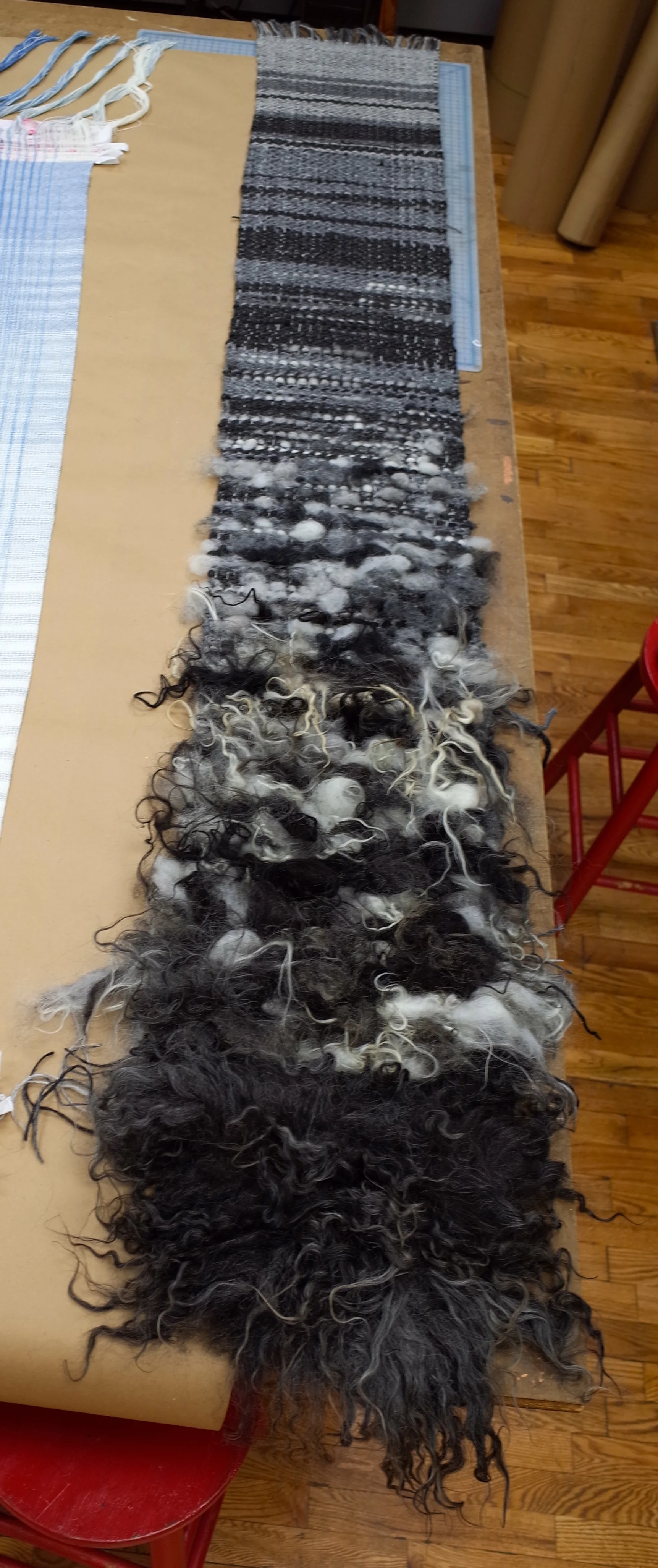 Off the loom and ready to be finished into a wall hanging.