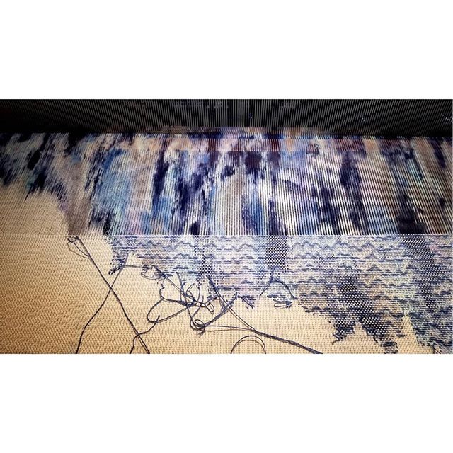 Winding a new warp and doing a bit of framing today. Finalizing designs for the new work and thinking about the last series. This is the back of a piece in progress on the loom.