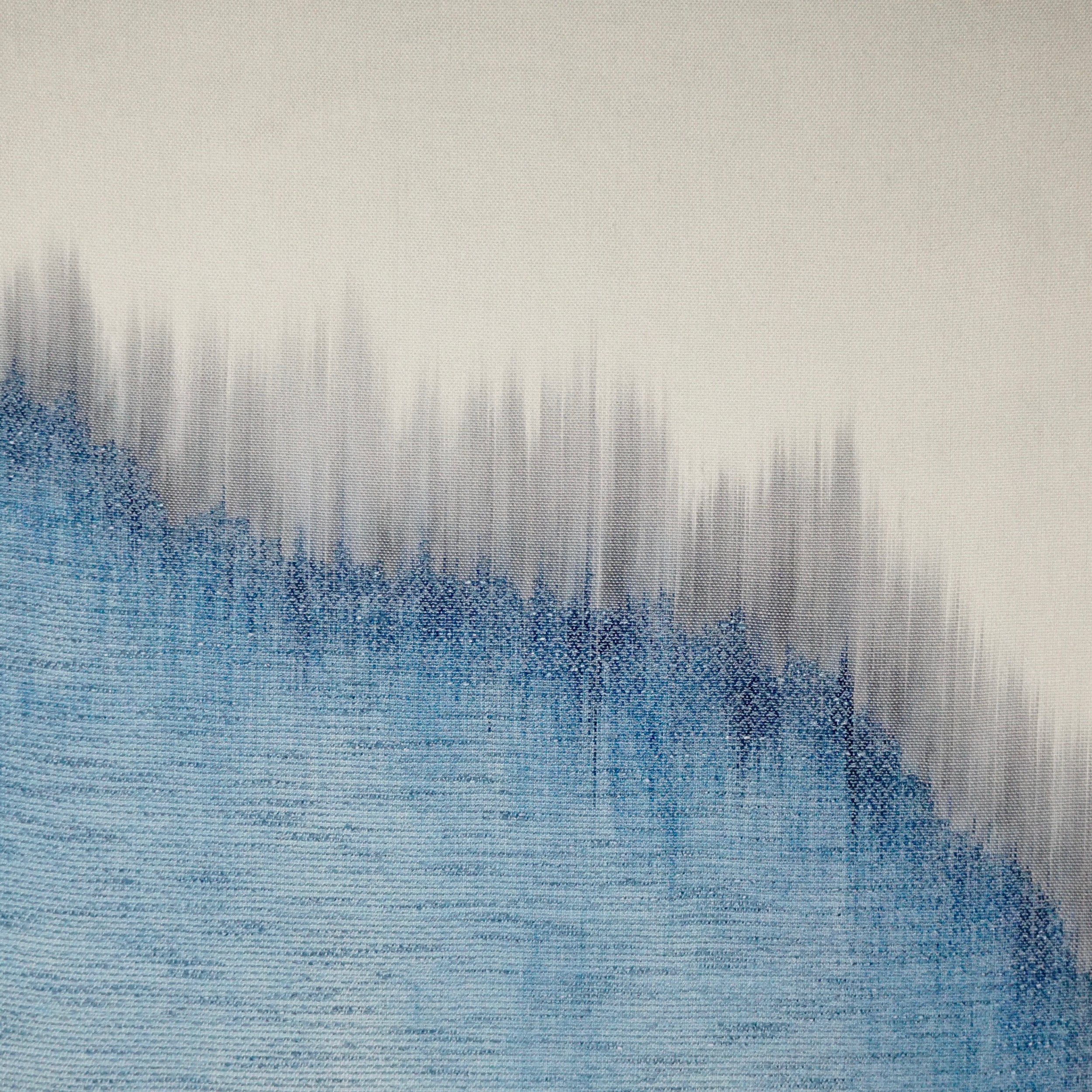   Glacier Over Seventy Years   2019  24” x 24”  Handwoven wool and cotton 