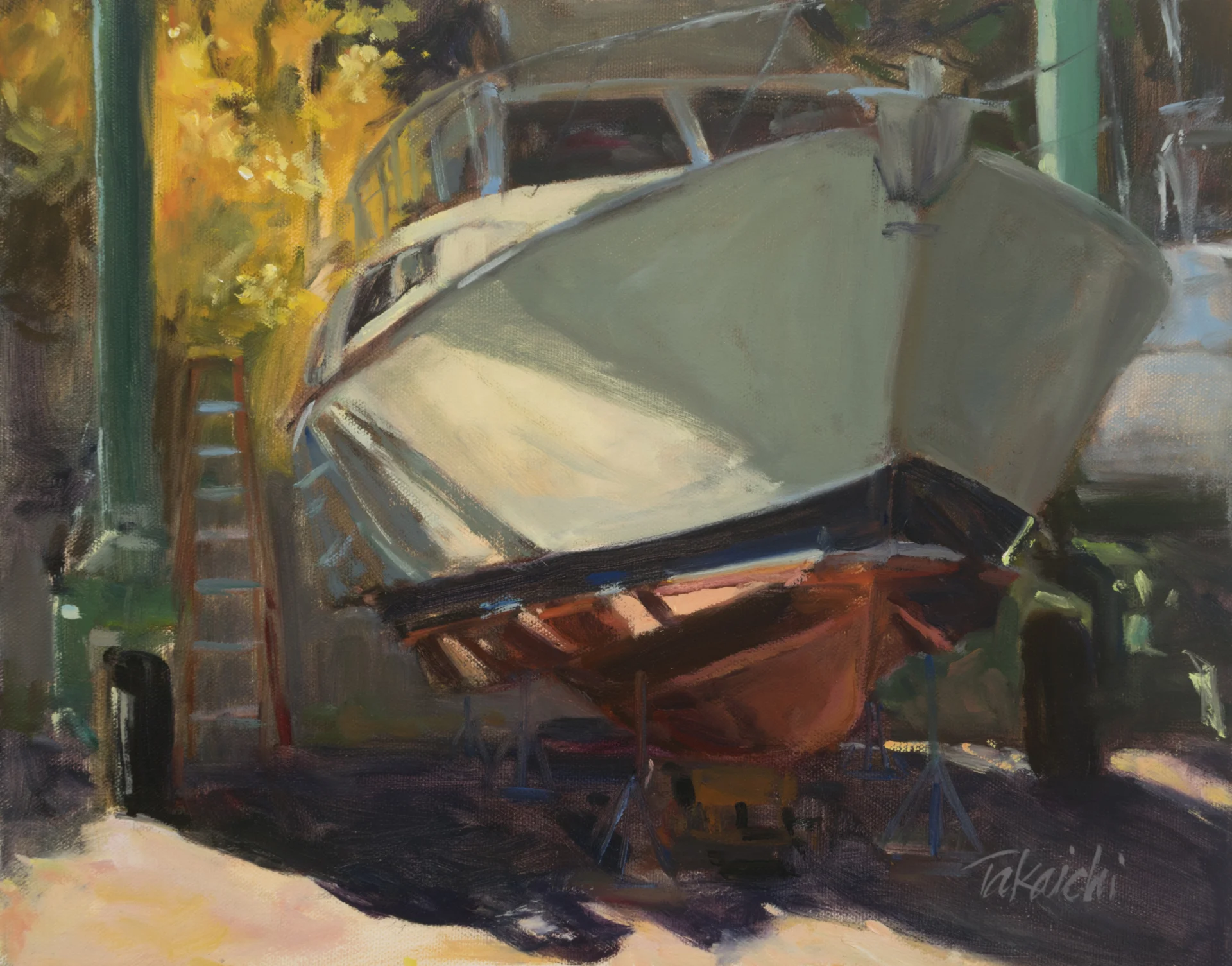 Autumn Boatyard, 11x14, First Place in it's Class 2016 LGAA Member's show