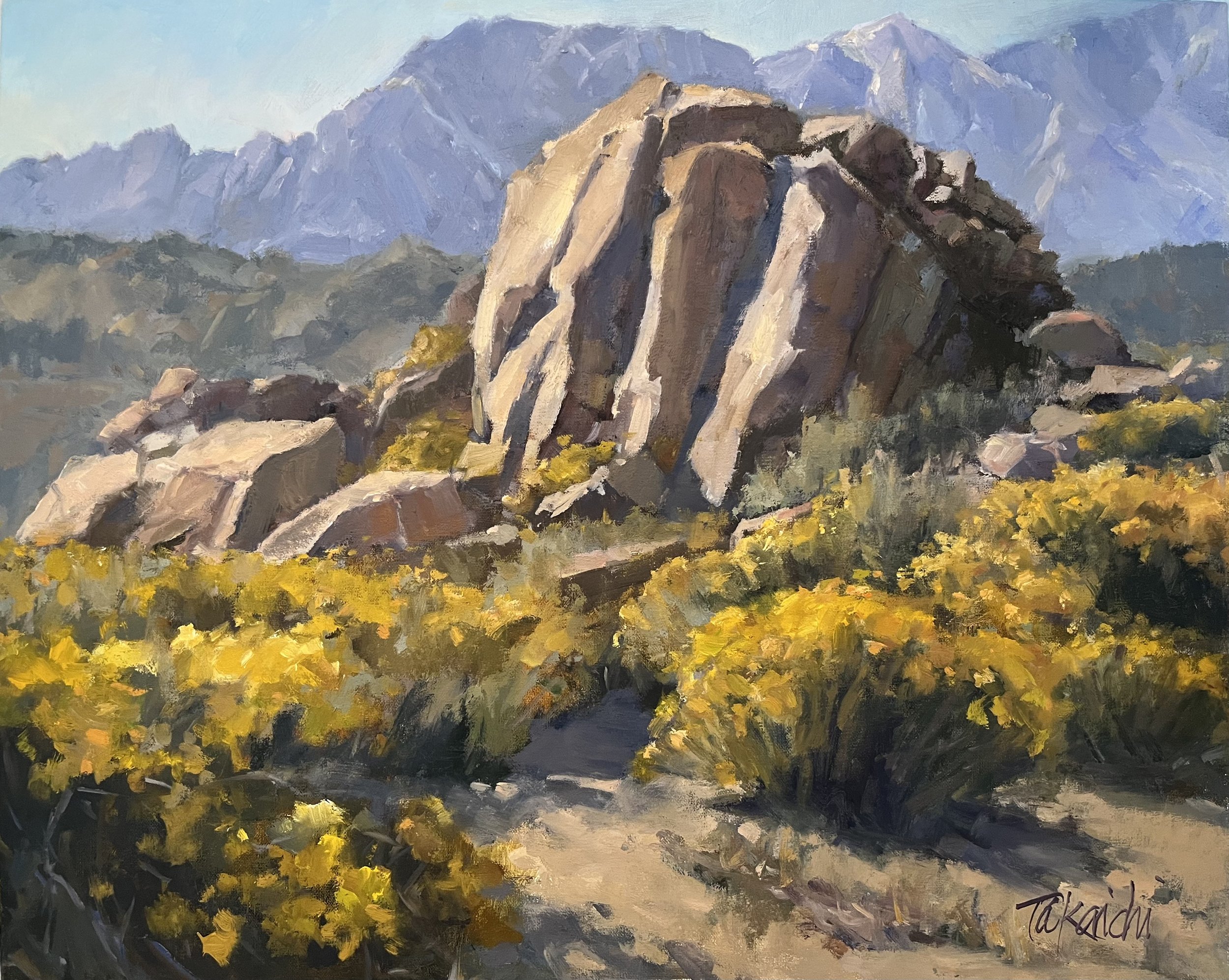 Buttermilk Rocks, 16x20" studio piece painted from a study done in Bishop, CA