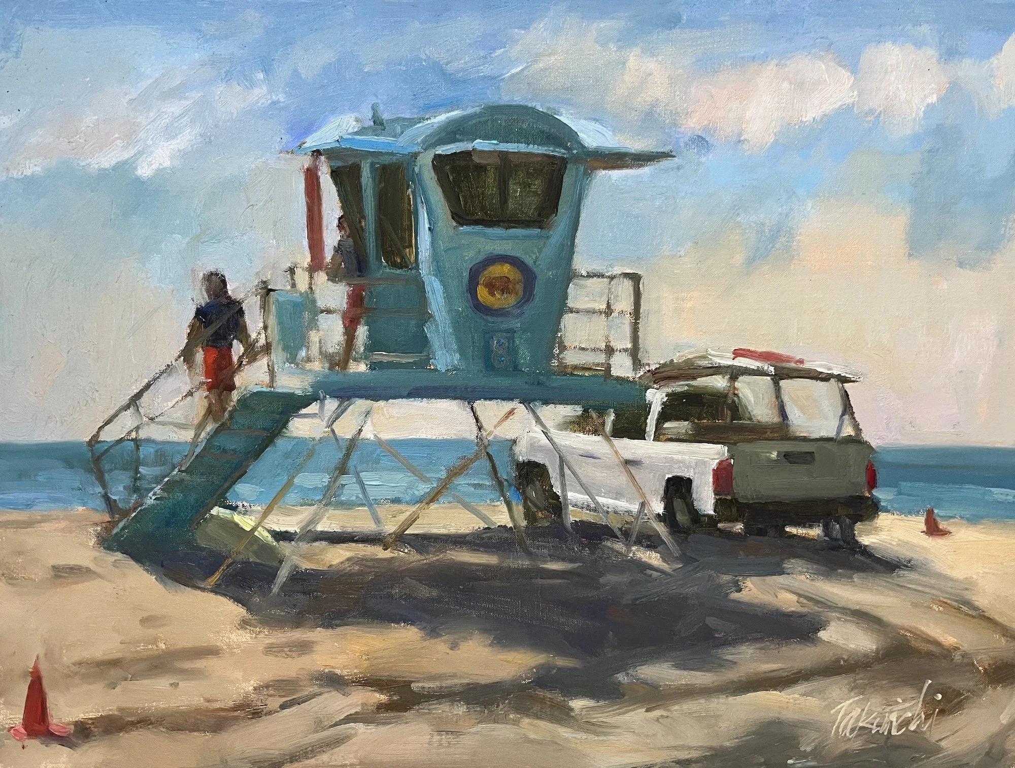 On The Job –  12x16"   Manresa State Beach, Watsonville, CA