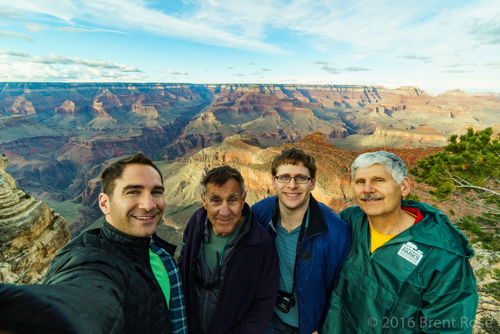 Grand Canyon with dad, brother, and family friend Butch