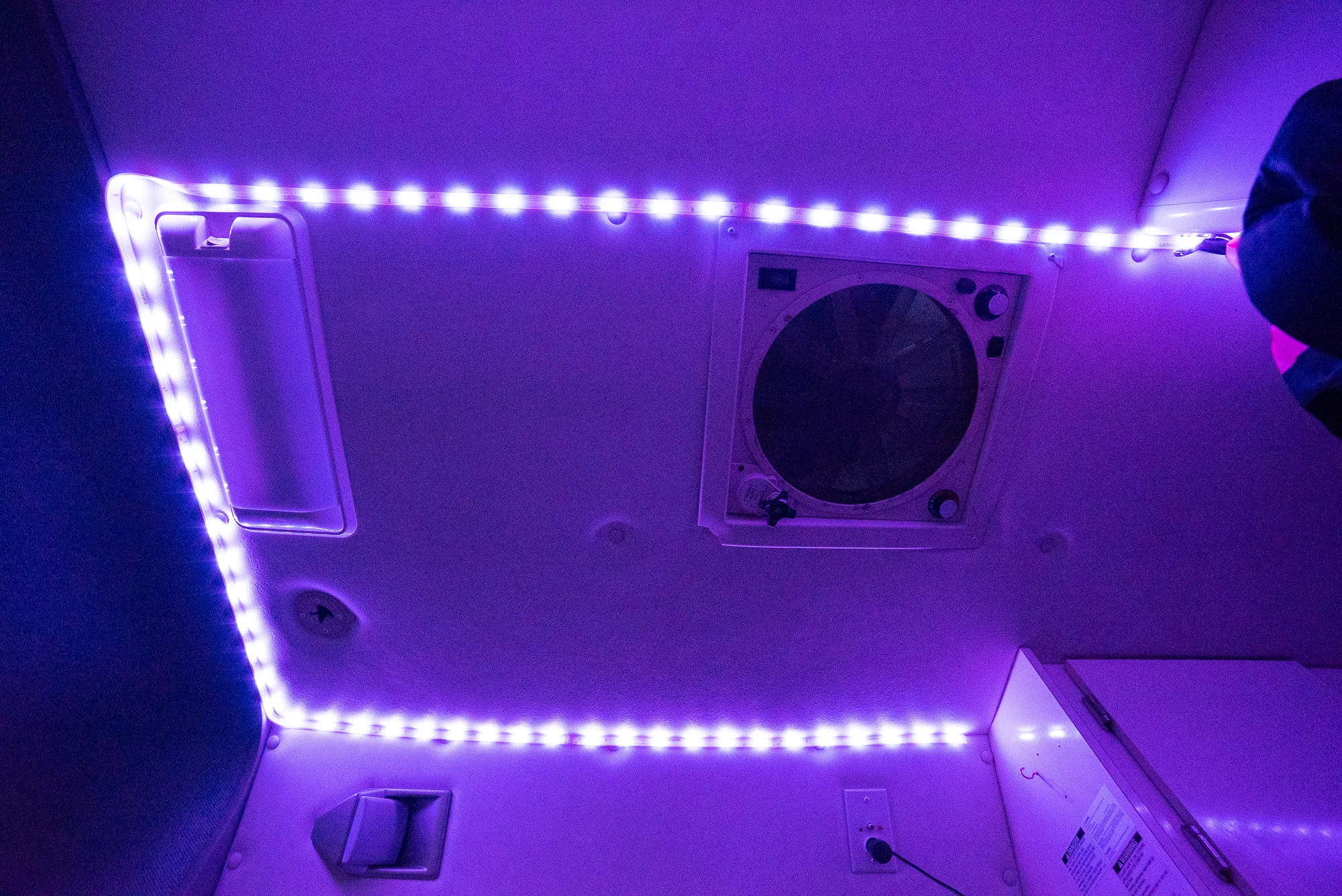 I got your mood lighting right here. I lined the ceiling with Phillips Hue Lightstrips 2.0. Using an app I can have them change to virtually any color imaginable, or I can have it gently fade between shades, or listen to music and change with the beat (which gets annoying almost immediately). I have a couple remote controls so the system doesn't need to be paired with the app or connected to the internet for the basic modes.