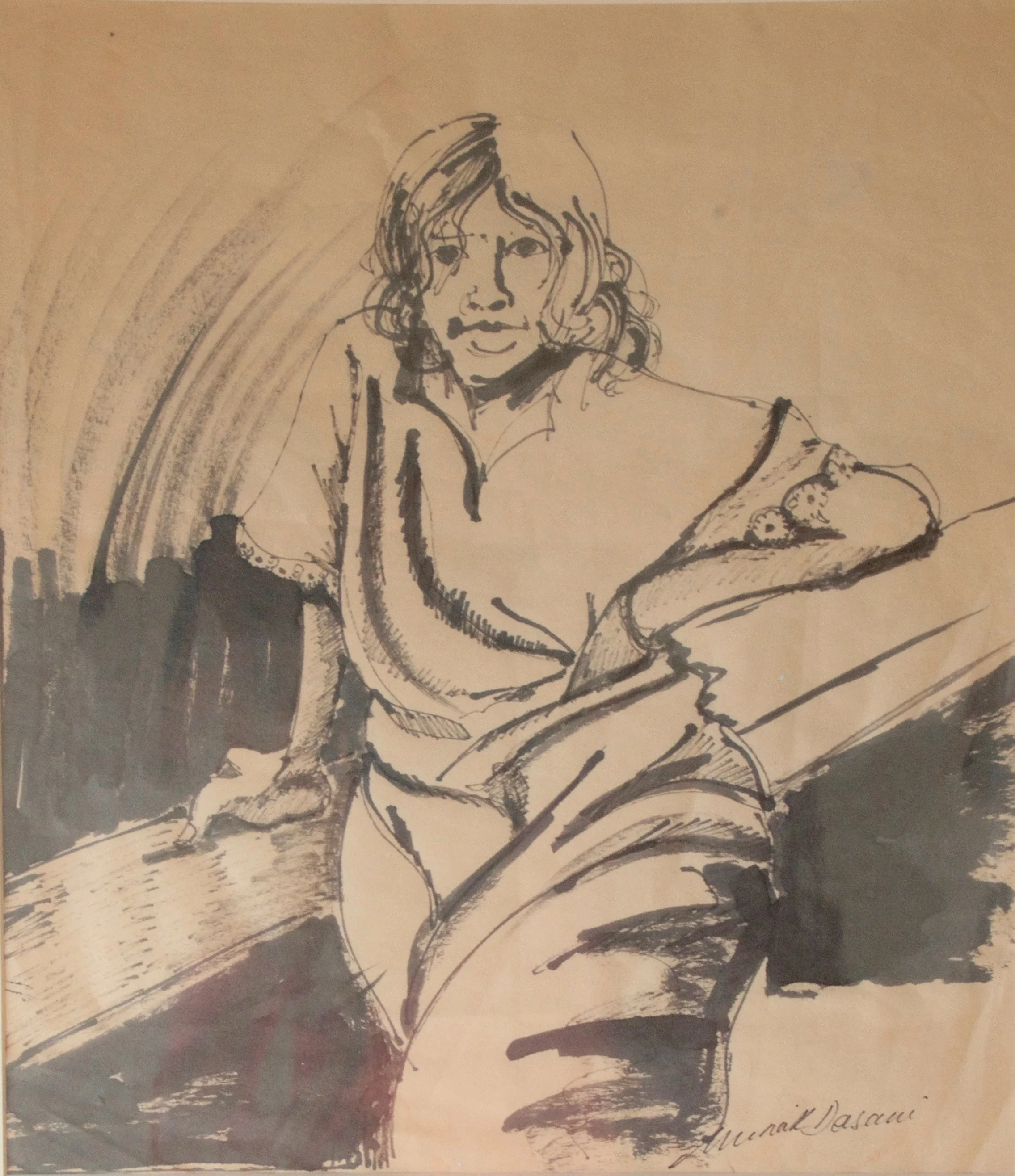 2018, W 30 X H 33.4 cms Brush and Ink on Paper