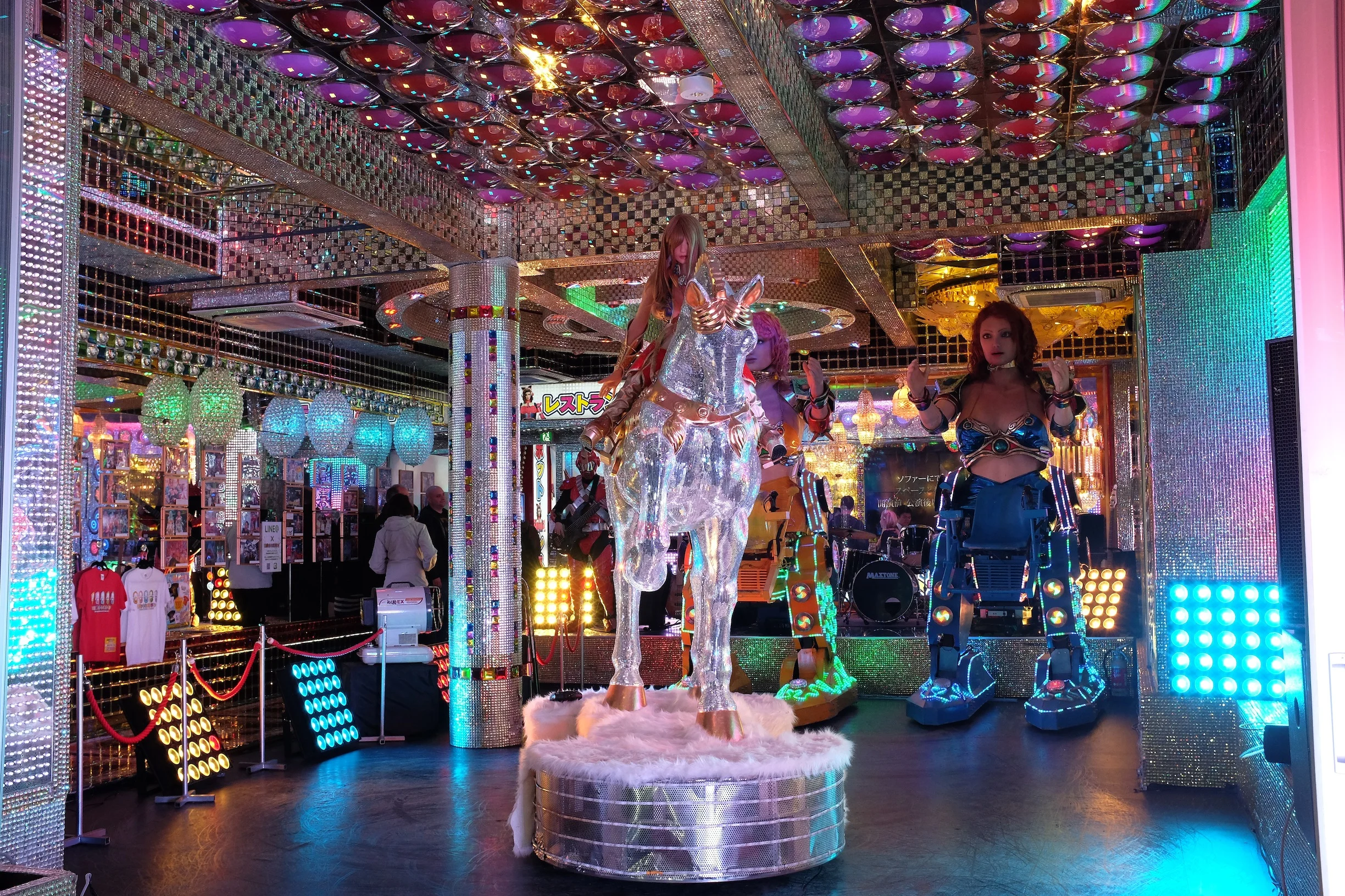 Robot Restaurant, Tokyo, Shinjuku, Robots, Japan, Japanese girls, Robotic, dance, restaurant, nightlife, Tokyo nightlife, drinks, travel, Japan travel, fun, vodka, beer, entertainment, studs, spikes, costume, mecha, lights, artistic, fashion, interest, Nezuki, blogger, music, live entertainment, show, cabaret, show restaurant