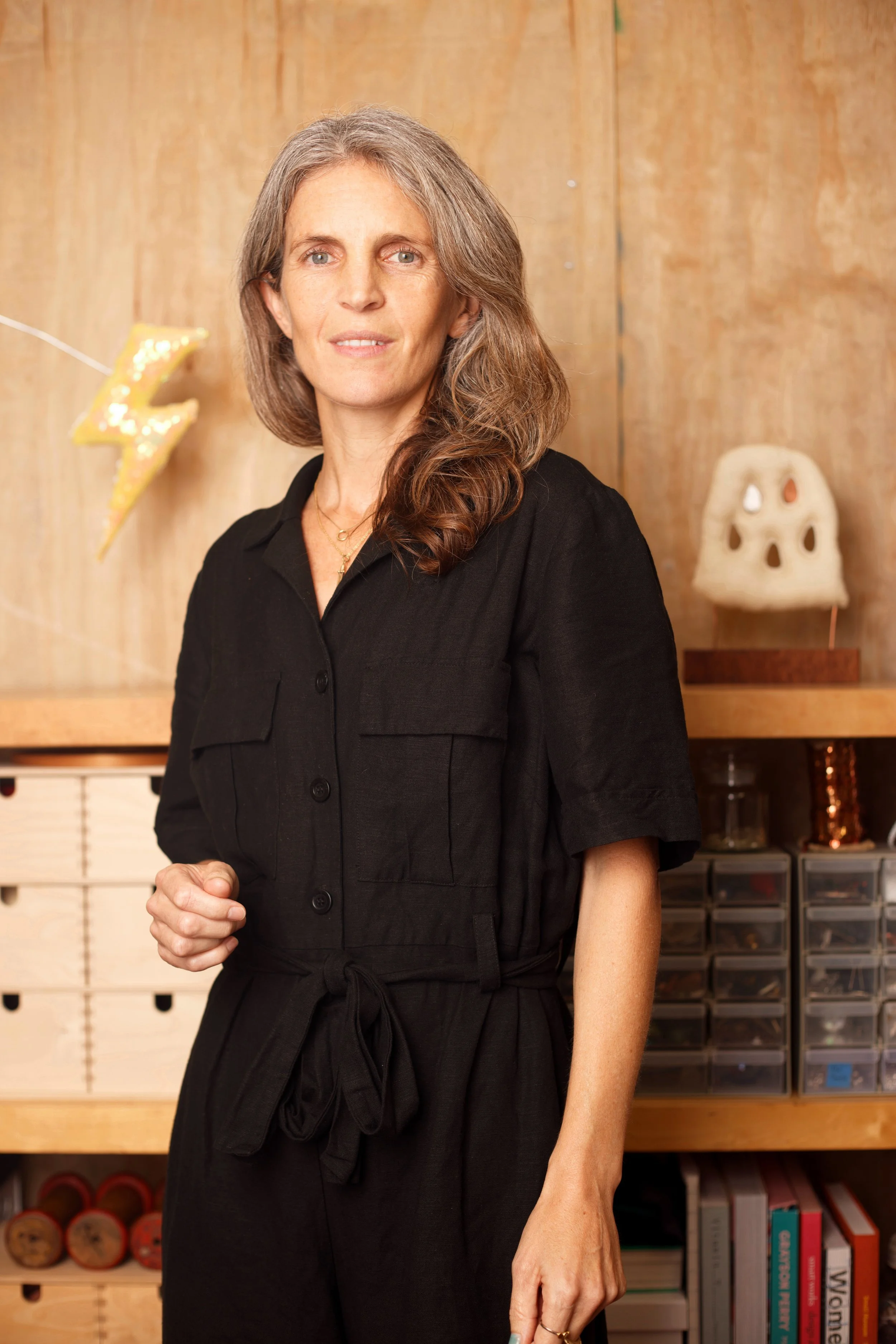 gillian bencke standing in artist studio