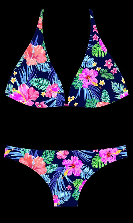 Commercial Use License - Dark Hibiscus vector pattern