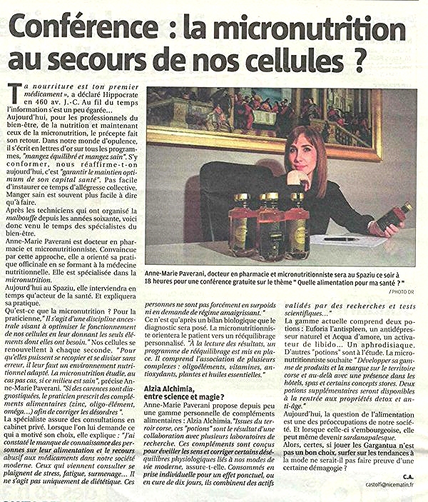 LA MICRONUTRITION AU SECOURS DE NOS CELLULES