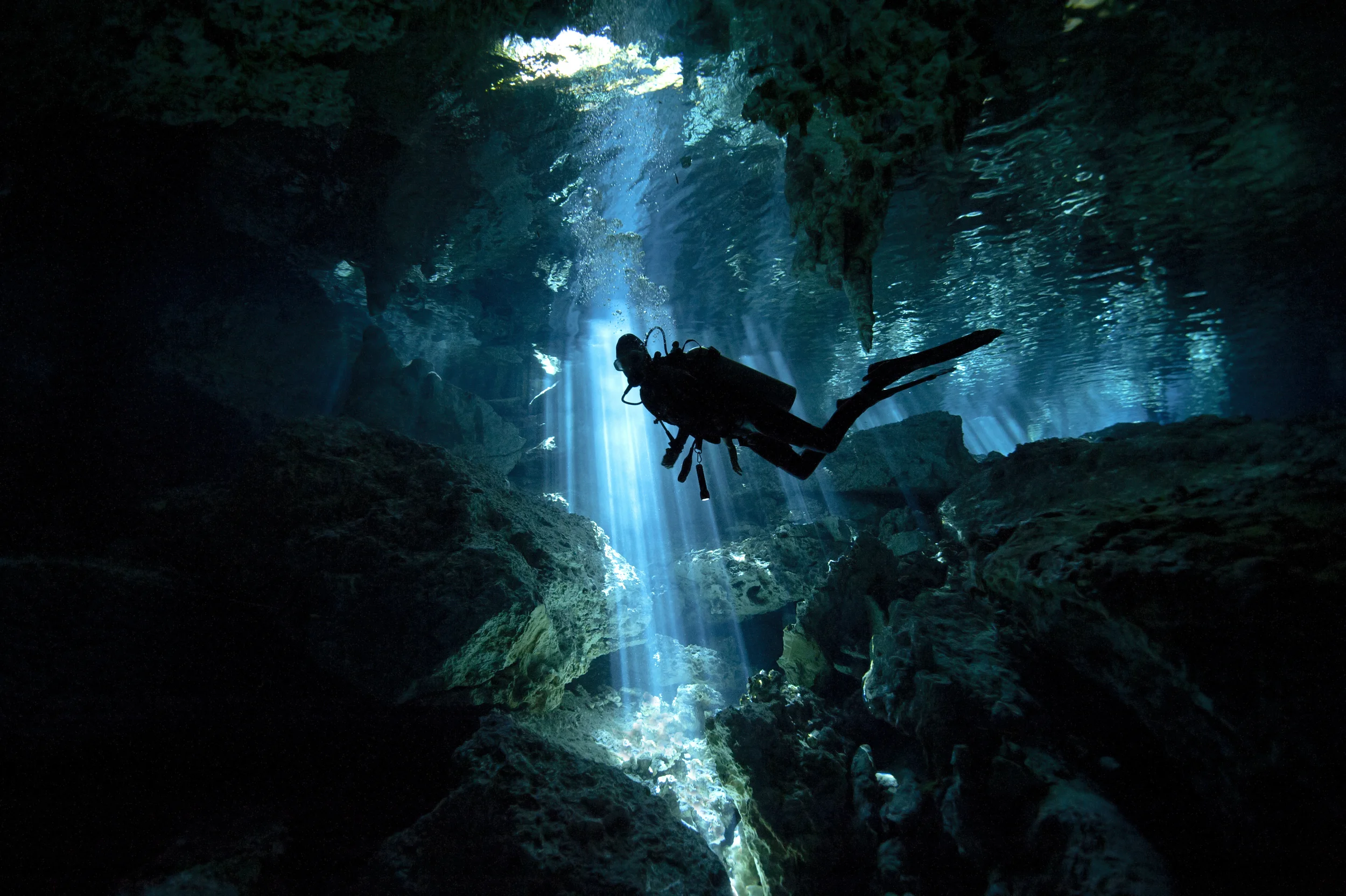 Diver in Cenote (1)