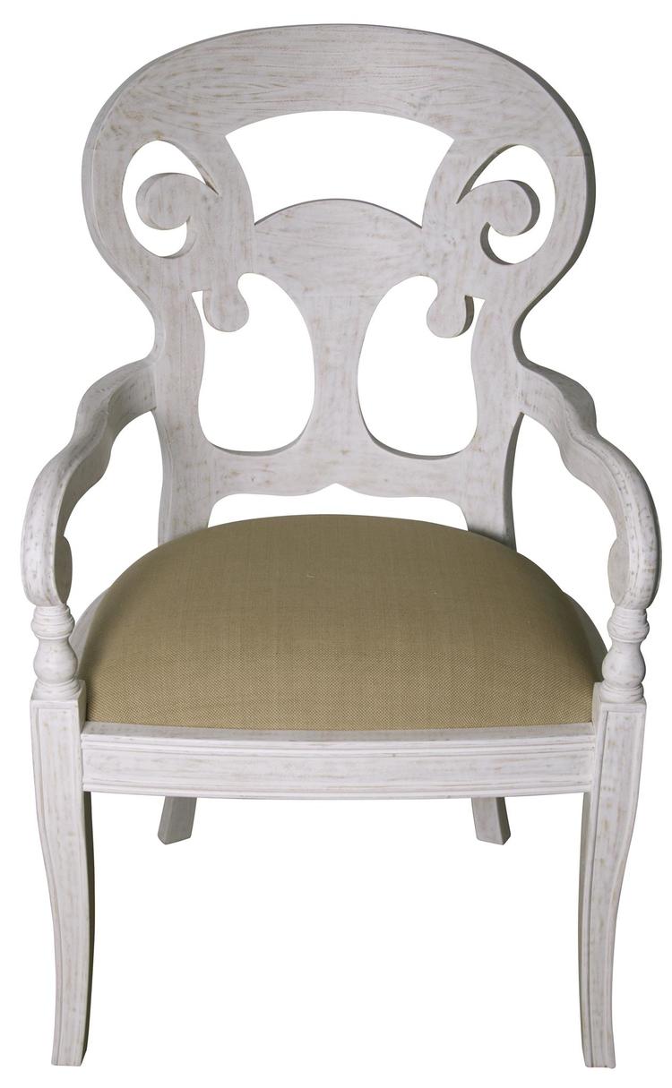 White Washed Arm Chair