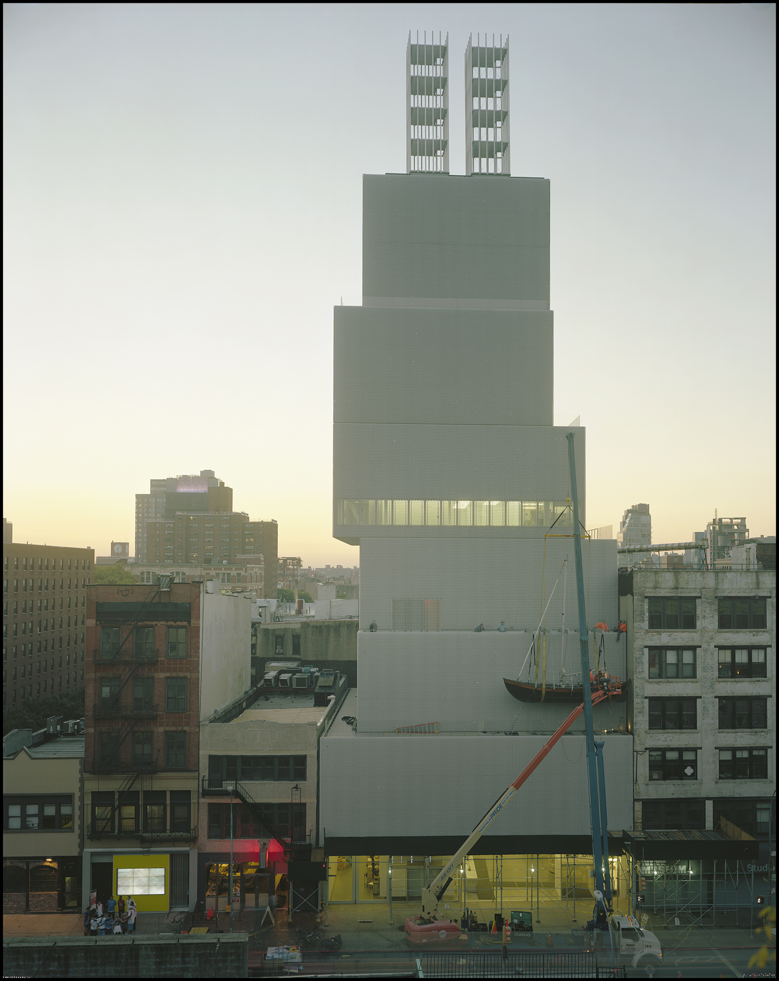  New Museum, 6:00 AM,&nbsp;Sept. 20th, 2013, Installation of Chris Burden's "Ghost Ship" 8x10 