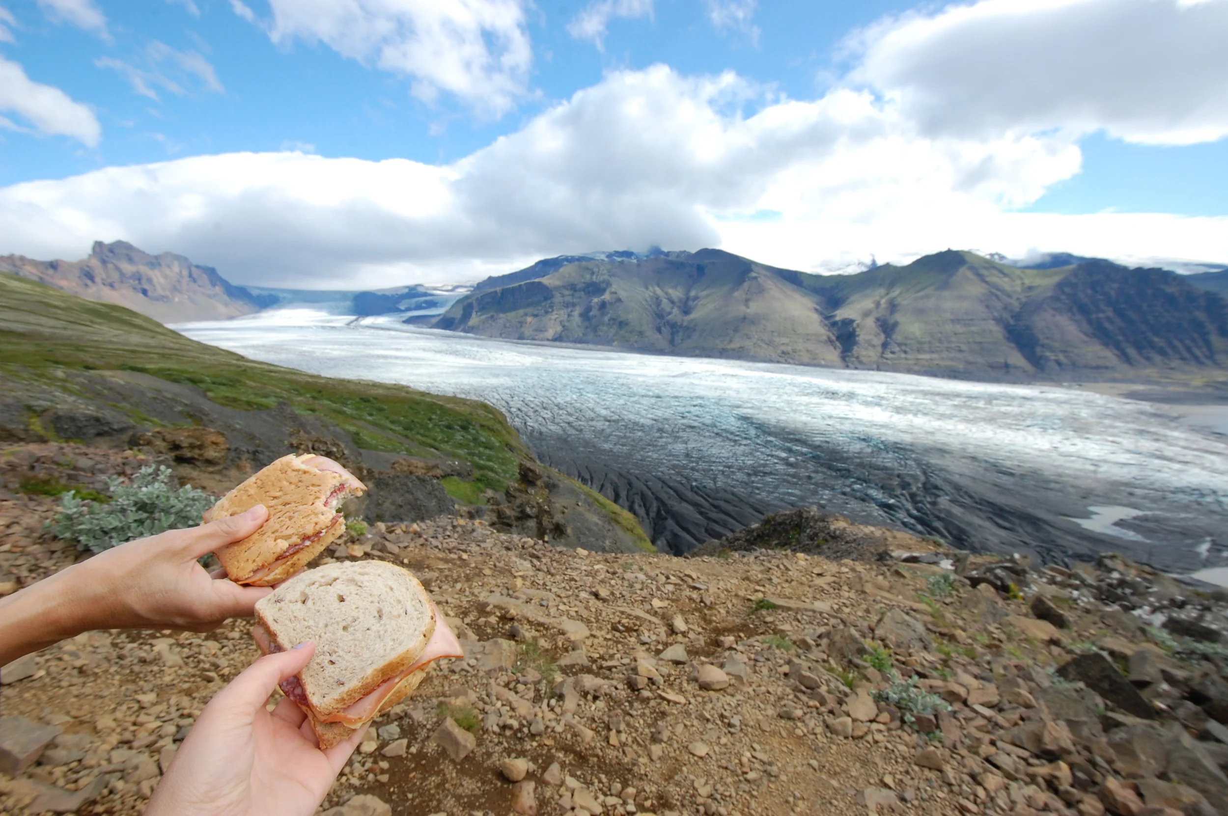 Picnic on a hike in Vatnajökull National Park