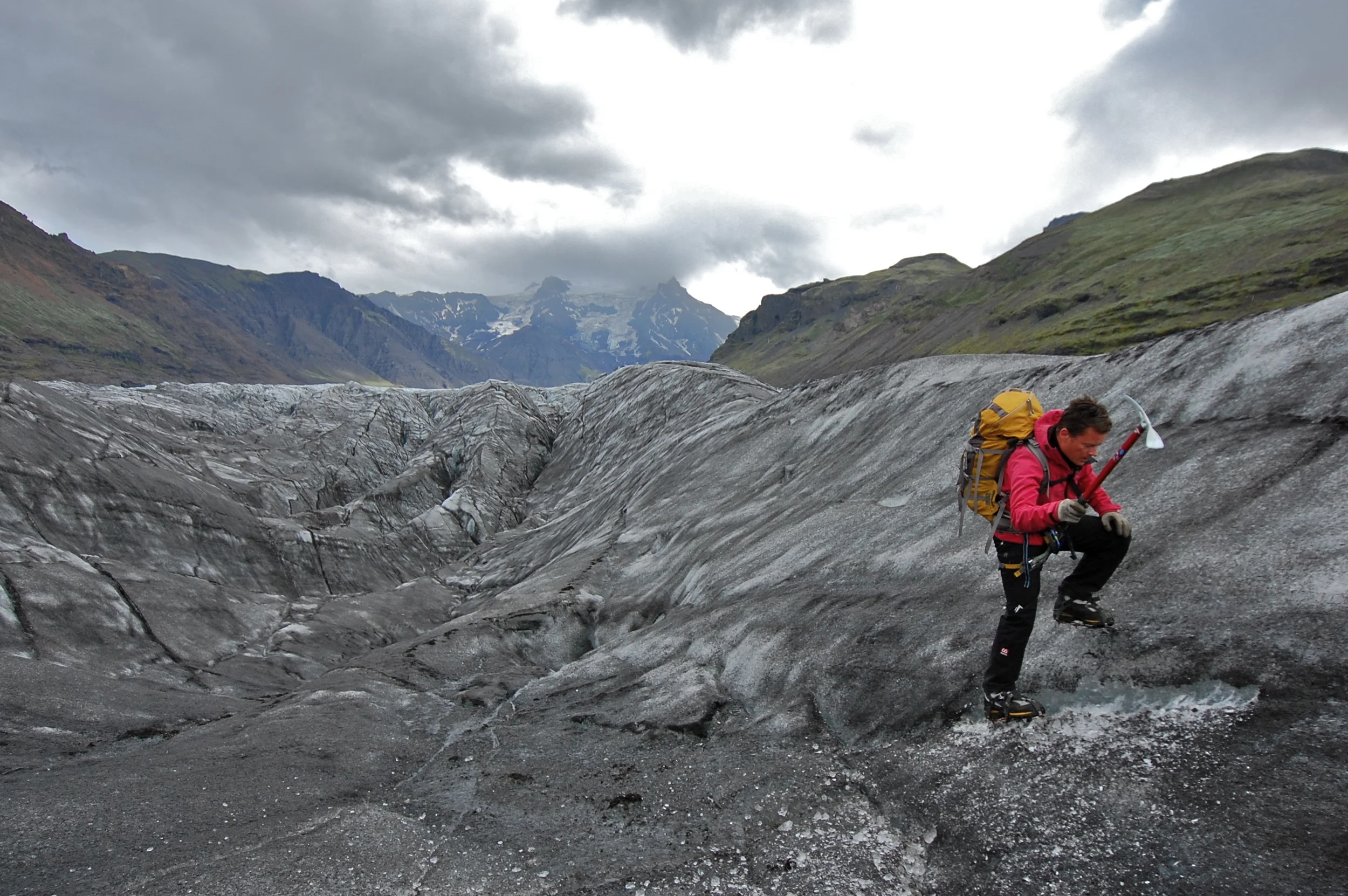 On the way to our ice climbing spot on the Vatnajökull glacier