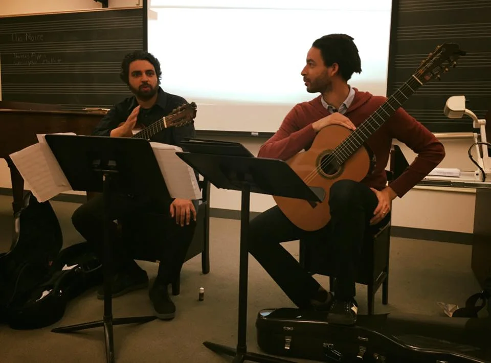 Duo Noire lecturing at Juilliard
