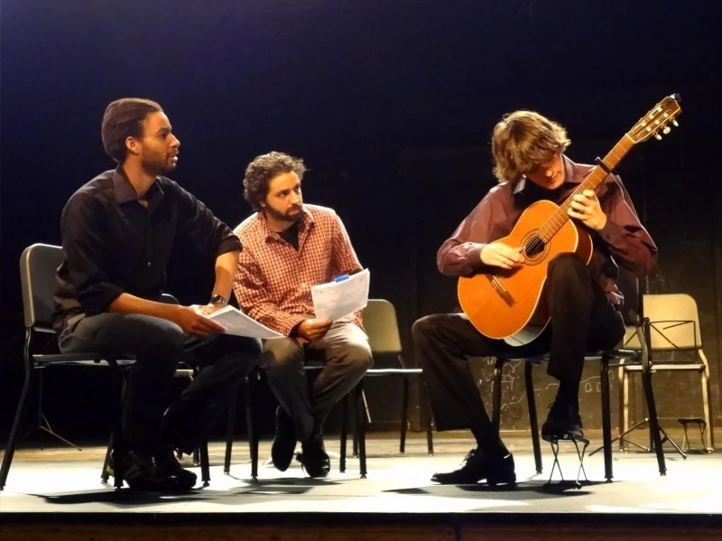 Duo Noire teaching a master class at St. Louis University.