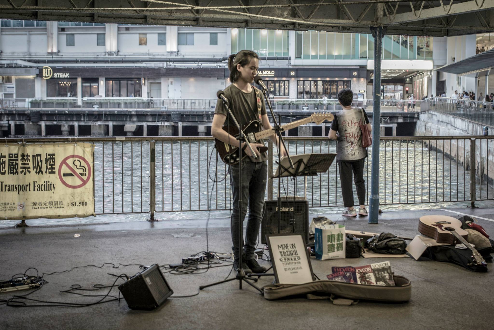 Busking at Star Ferry Pier