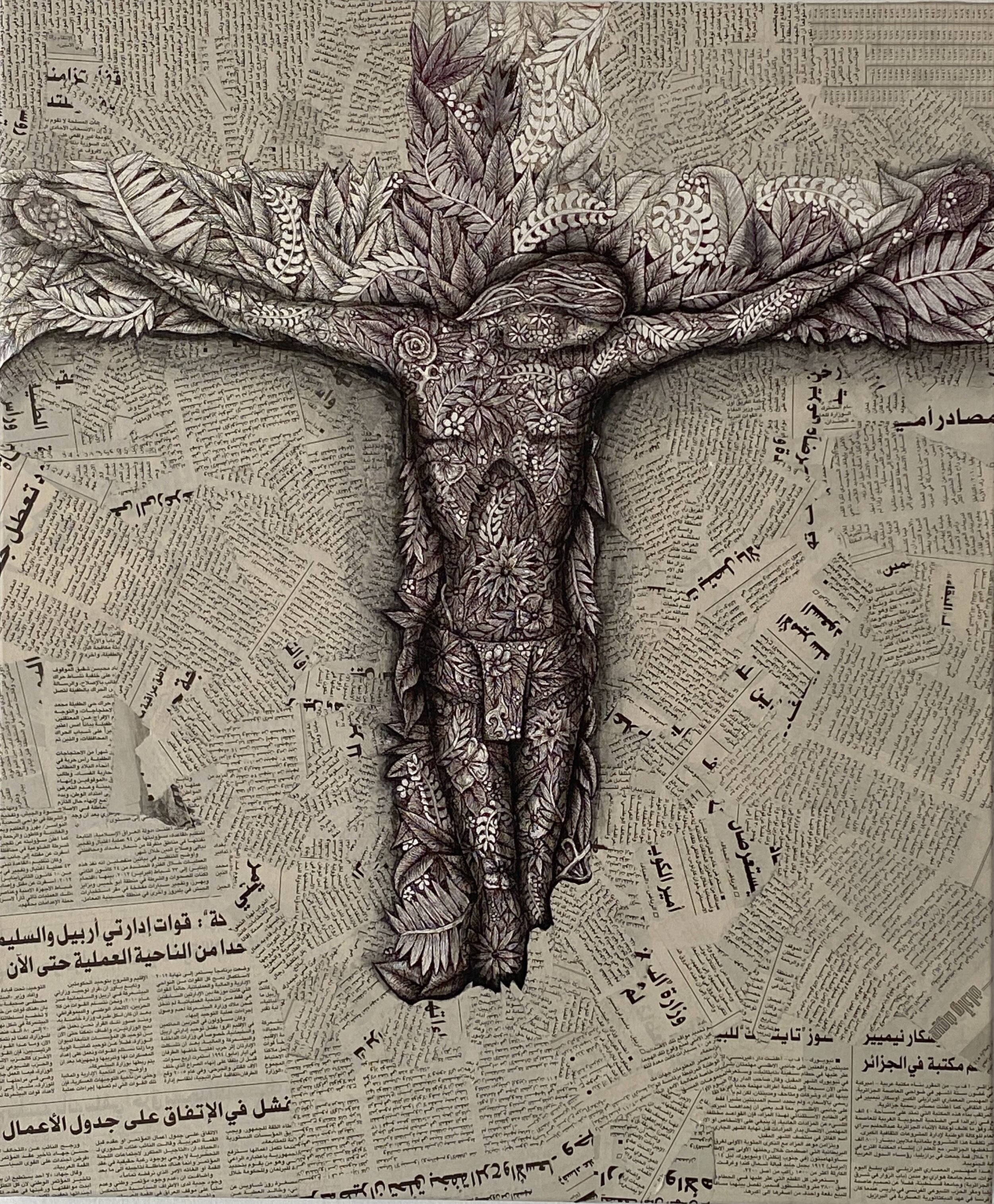  “UNTITLED”  2016 - 2022  Mixed Media on Canvas 65cm x 54cm 