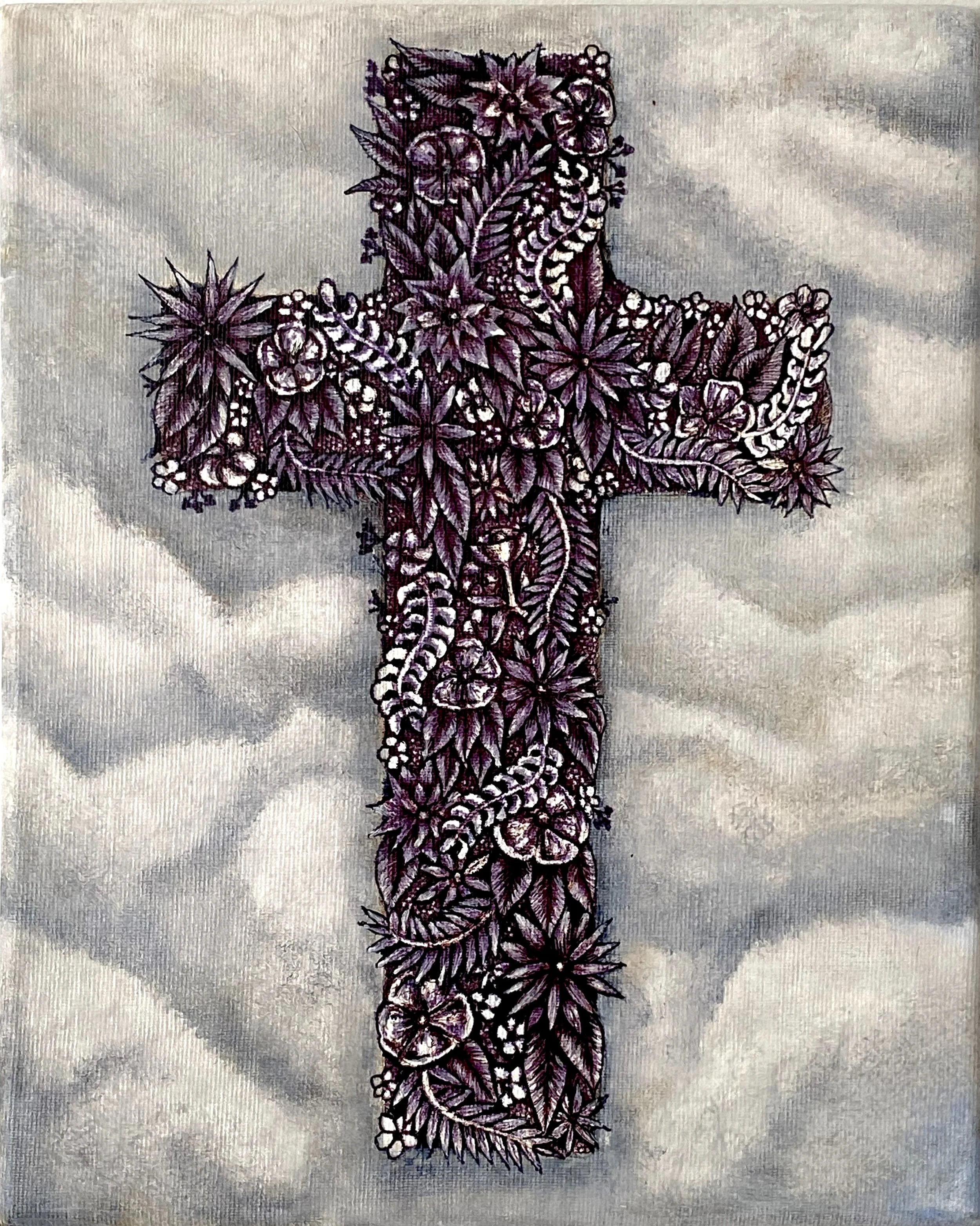  “HEAVEN CAN WAIT”  Mixed Media on Canvas 30cm x 24cm 