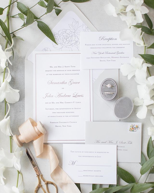Took an accidental Instagram break during a very busy wedding season! We had the pleasure of designing an array of beautiful invitation suites for some of the best clients these last few months. Here&rsquo;s one we just loved: silver thermography ink