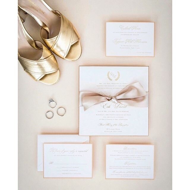 For the final #WeddingWednesday of the year, a wedding that is very near and dear to my heart&mdash;my gorgeous little sister&rsquo;s big day!
&bull;
It was the perfect blend of glam neutrals in champagne, gold, blushes and ivory. The invitations wer