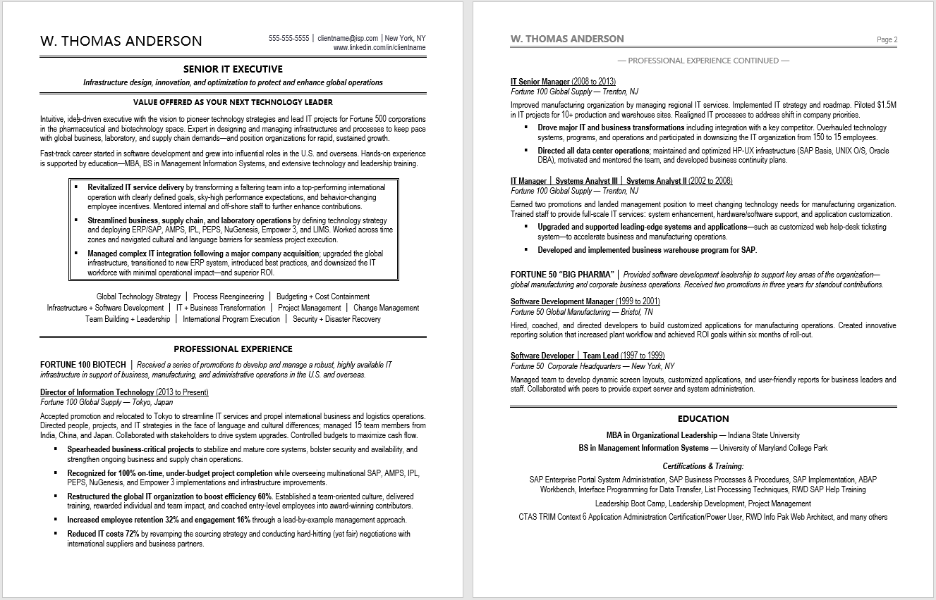 Resume Samples — COMPELLING RESUMES