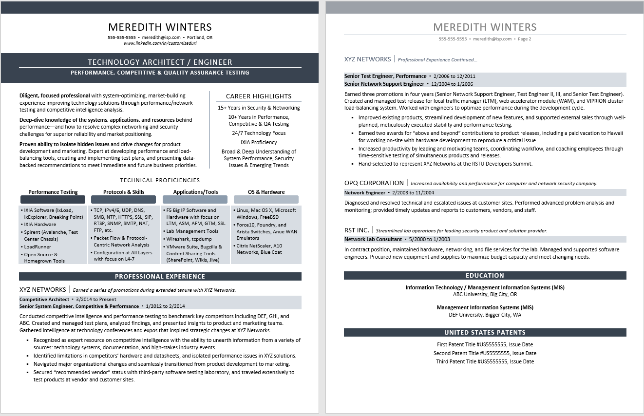 resume format for it jobs