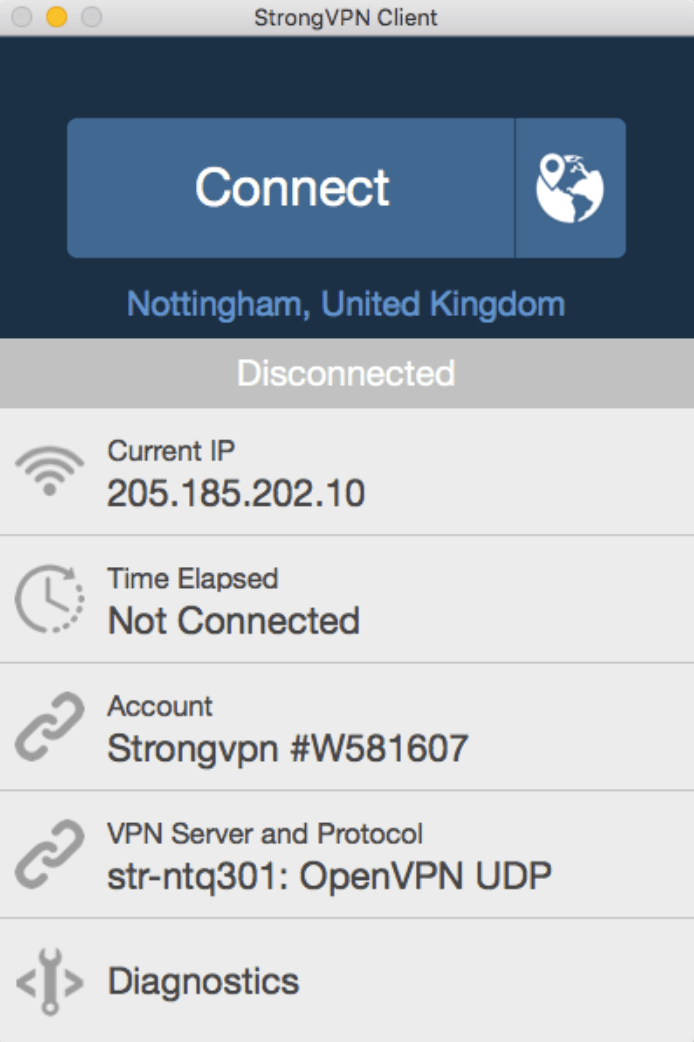 original StrongVPN - Desktop