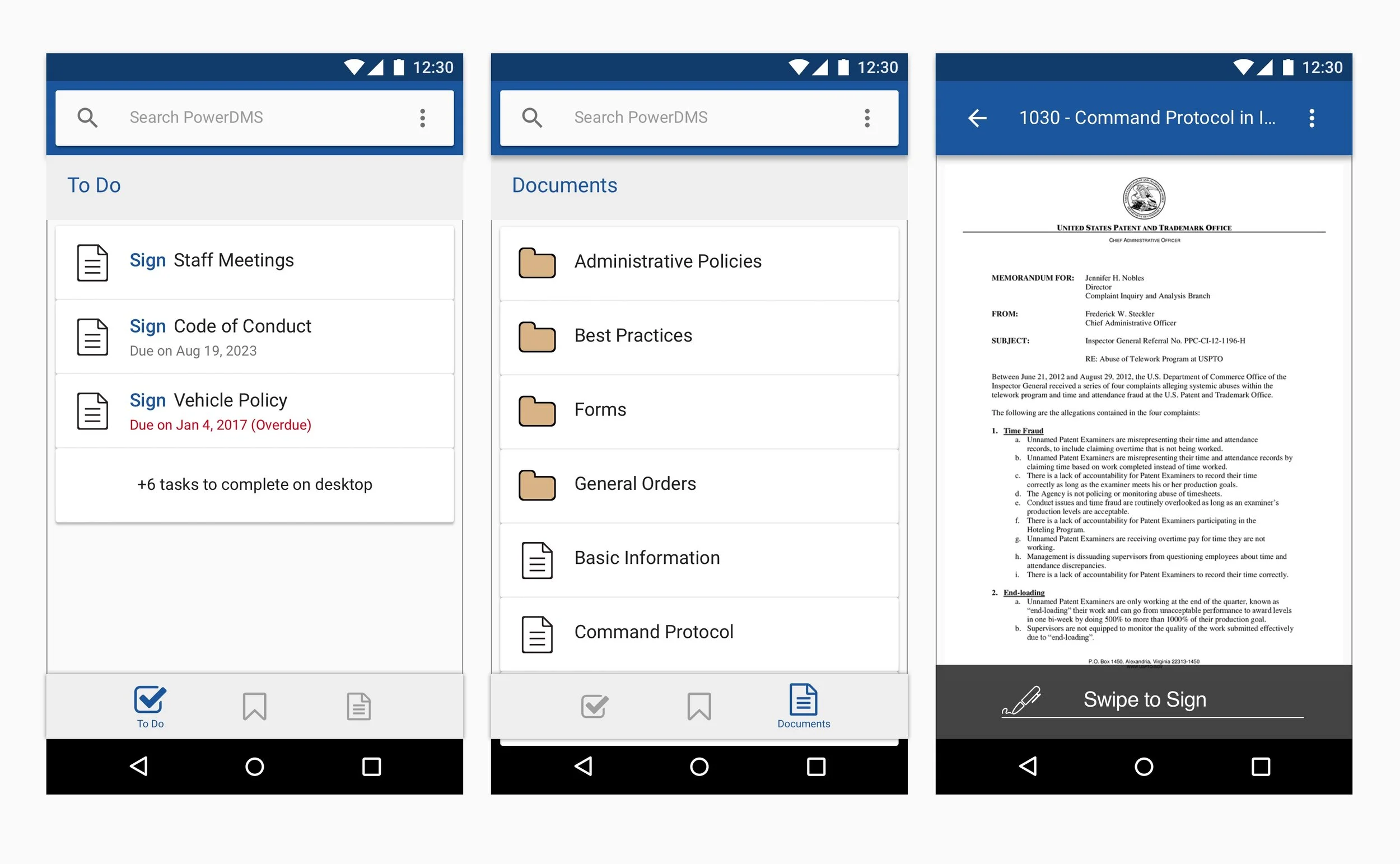 PowerDMS Android App (Before)