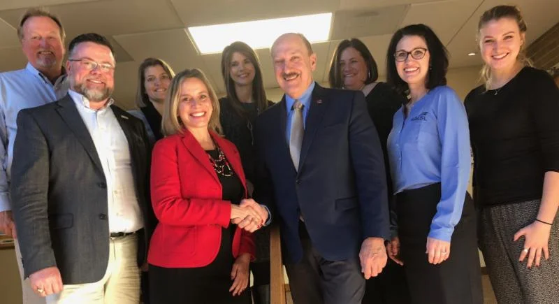 Leadership from COABE and SkillsUSA meet to discuss partnership at SkillsUSA headquarters.