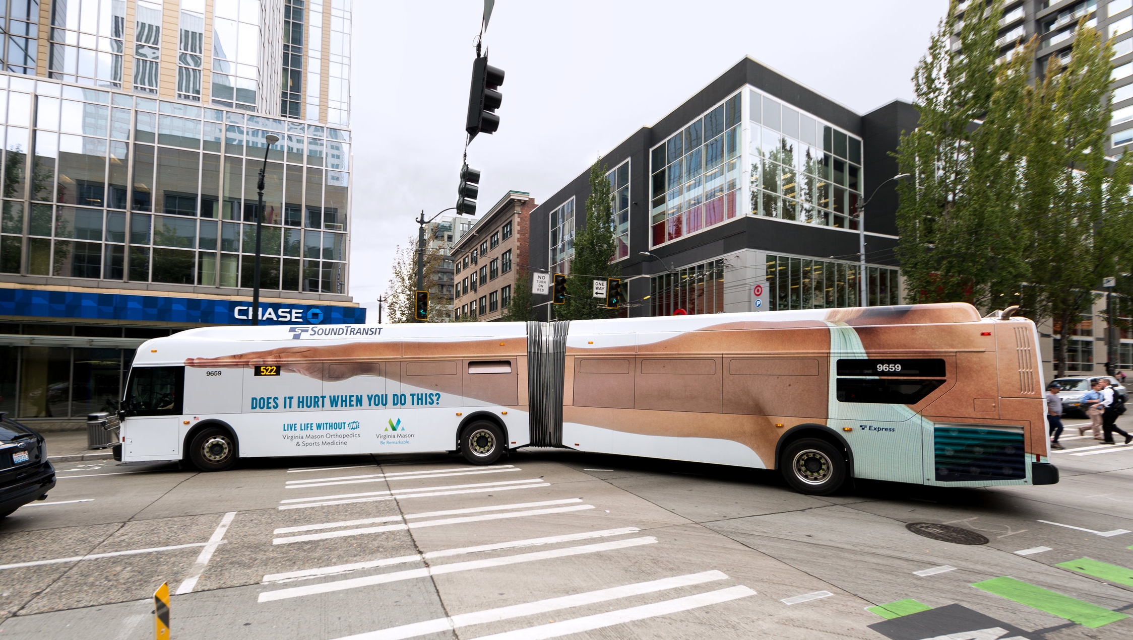 Articulated bus that represented arm joint movement.