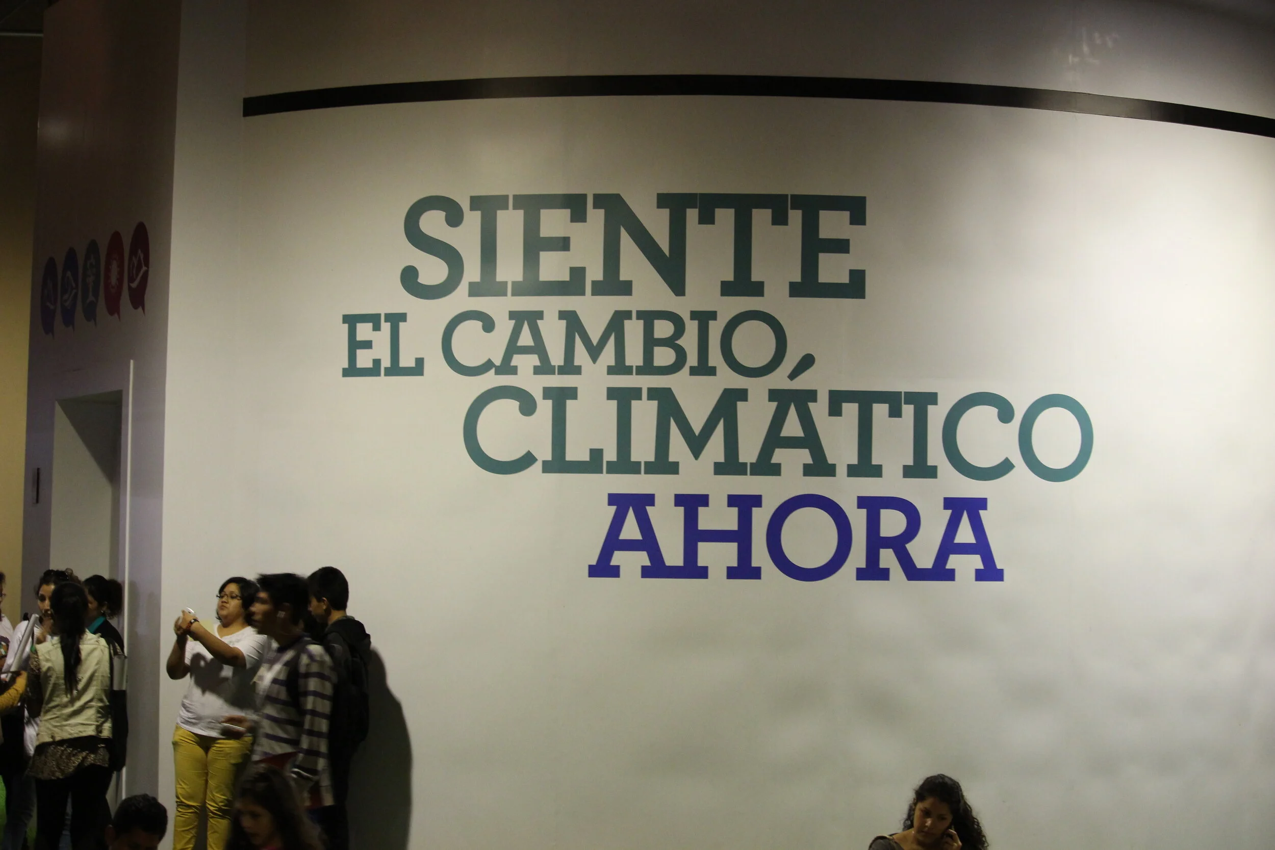 “feel climate change, now”: a display for the public outside of the 2014 UN climate conference, Lima, Peru