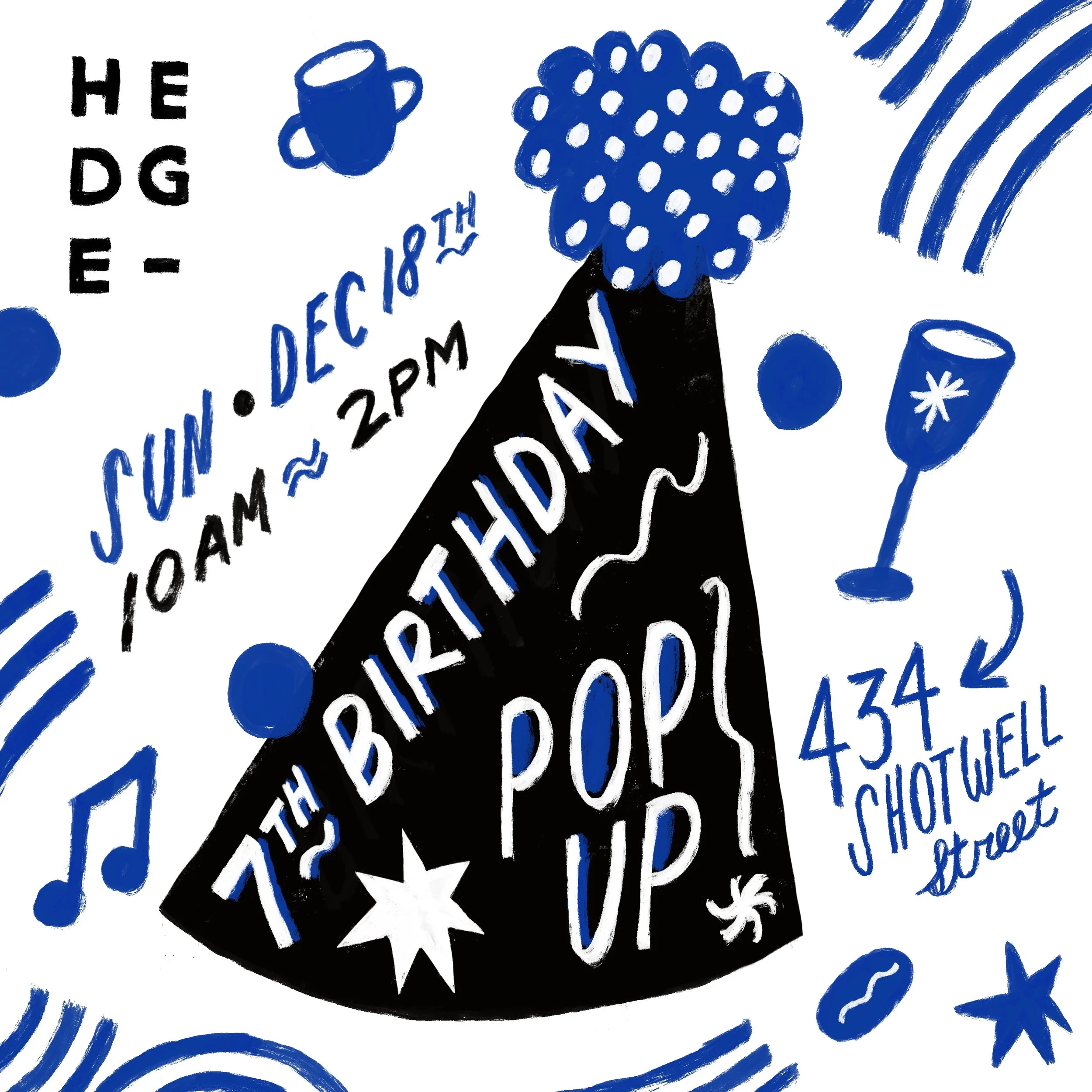 Hedge Coffee 7th Birthday Pop-Up Flyer