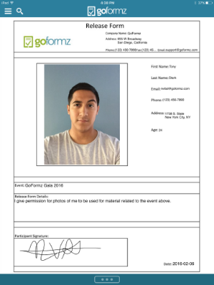 GoFormz Release Form Template