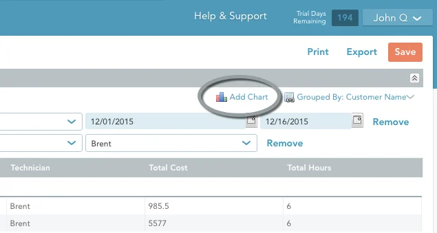 Click 'Add Chart'