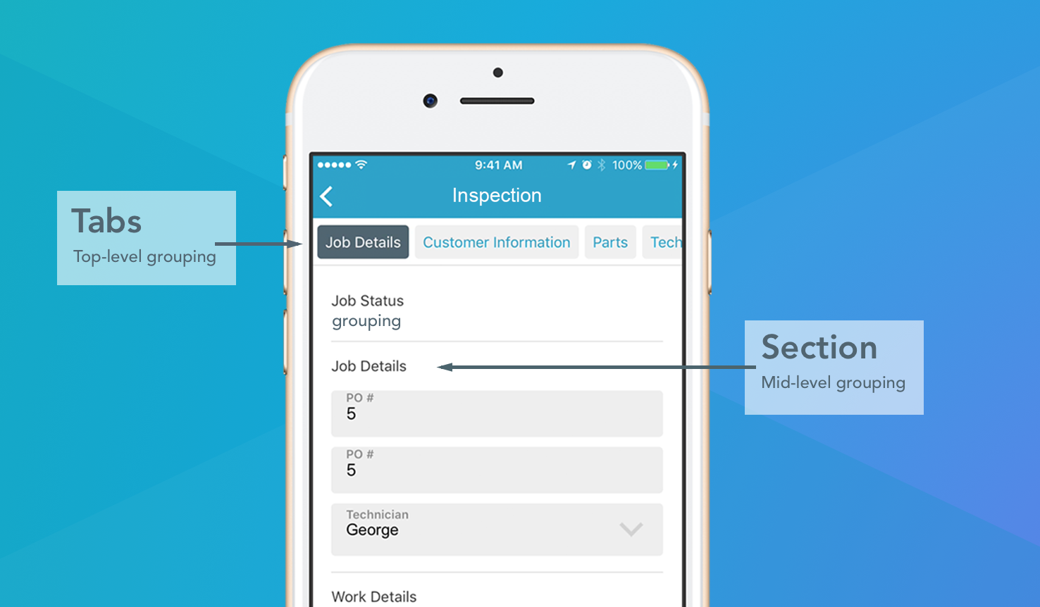 Organize your form template in list view.