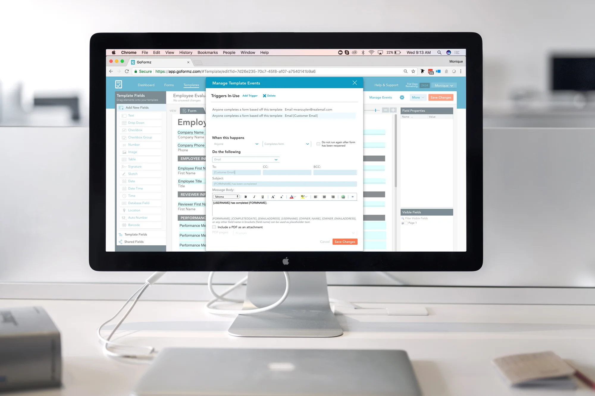Understanding the Manage Events Window