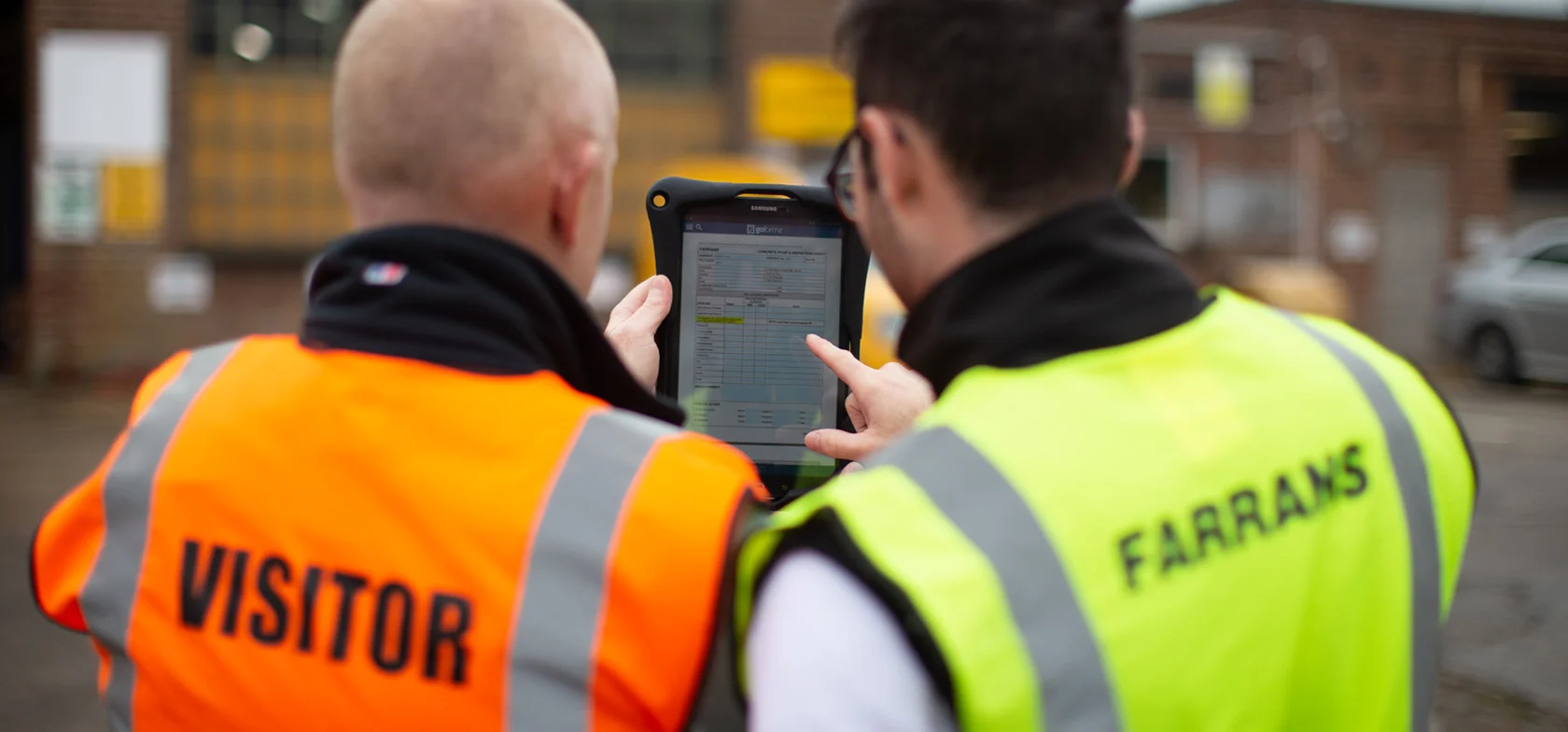 Farrans construction team uses GoFormz mobile forms on iPads in the field to gather and route data