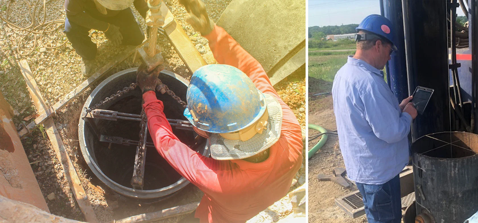 Municipal well and pump field teams use mobile forms on their tablets to capture well water capacity data