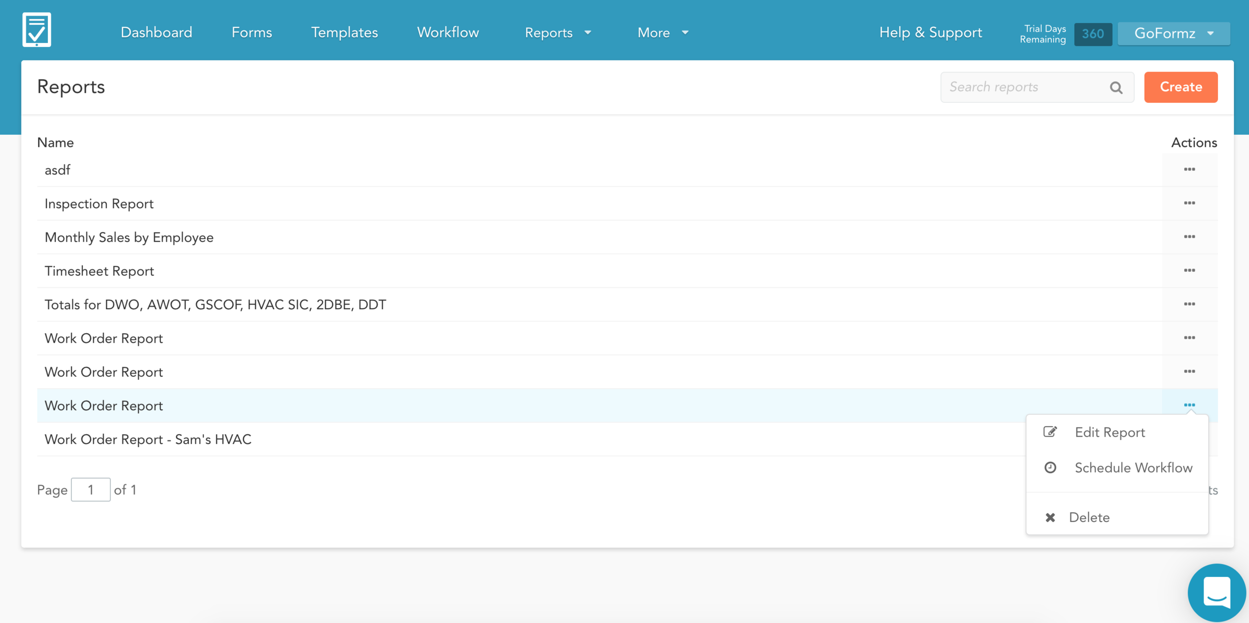 In the reports tab select the actions menu, next to the name of the report you would like to schedule