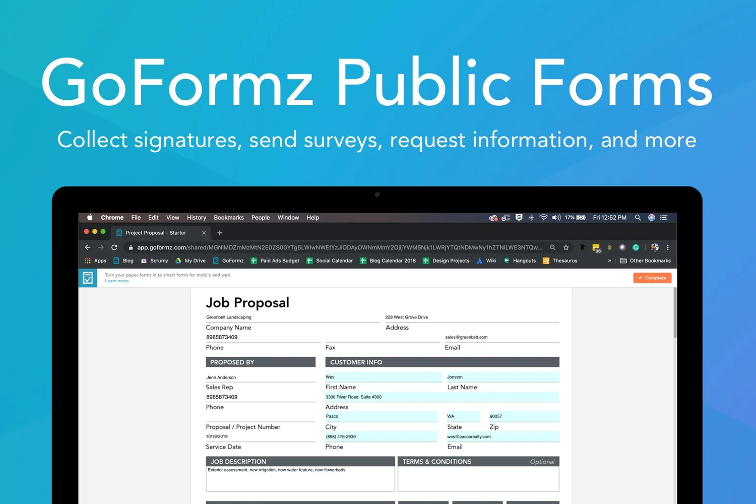 Goformz public forms: share editable forms with users outside of your  account - goformz