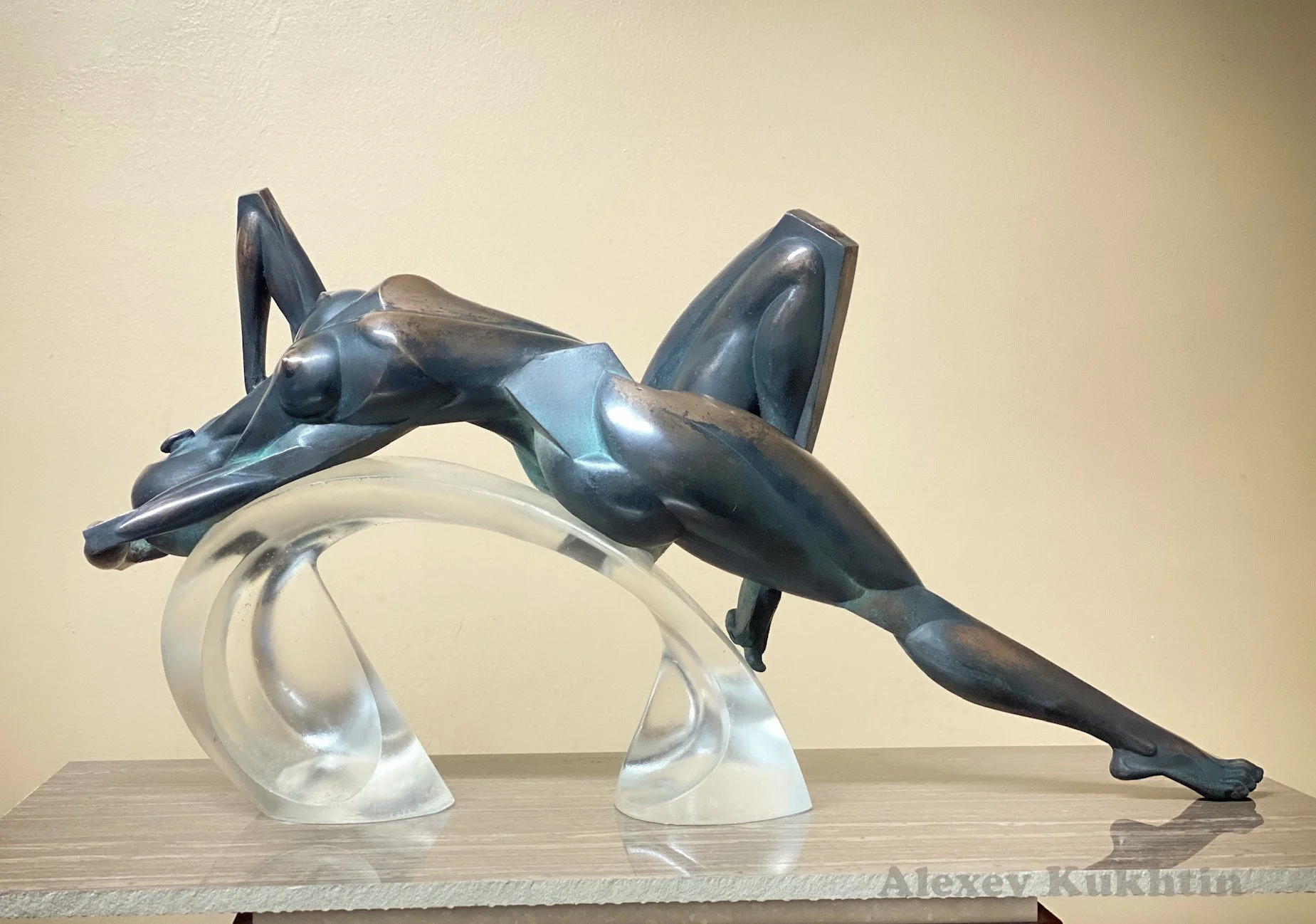 "Awakening" female figure, L 21 1/5 inch x H 11 1/5 inch