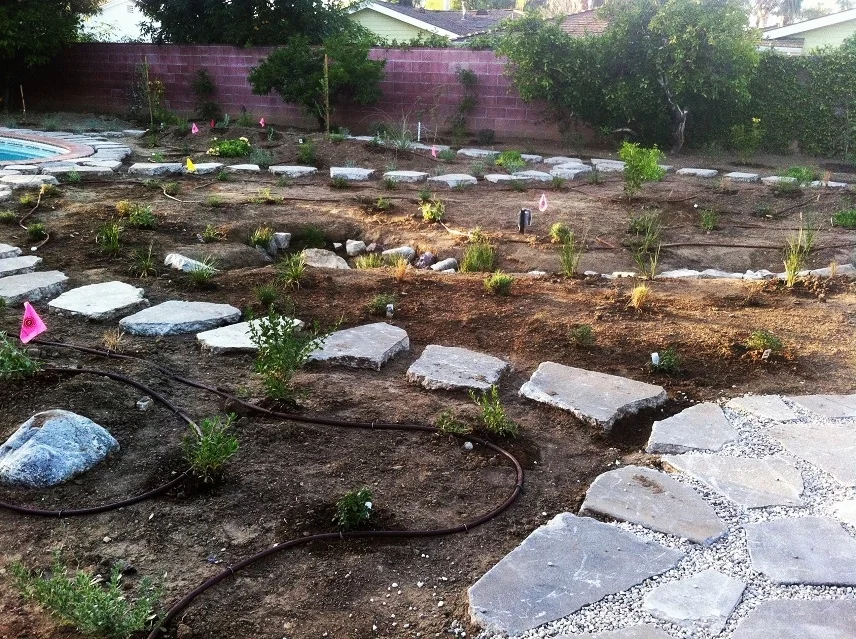 29a - Back Yard Planting Mulch Hardscape.JPG