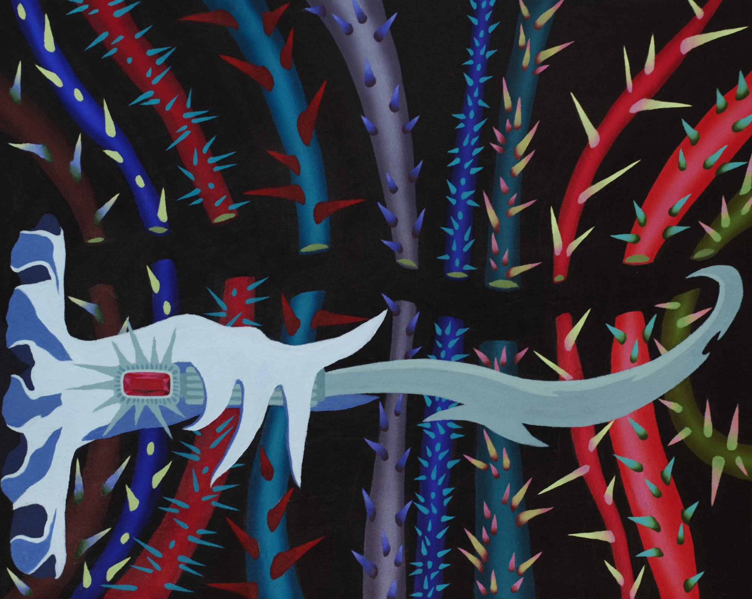   Cutting All Ties  (2024). Acrylic on canvas. 40×50cm. 