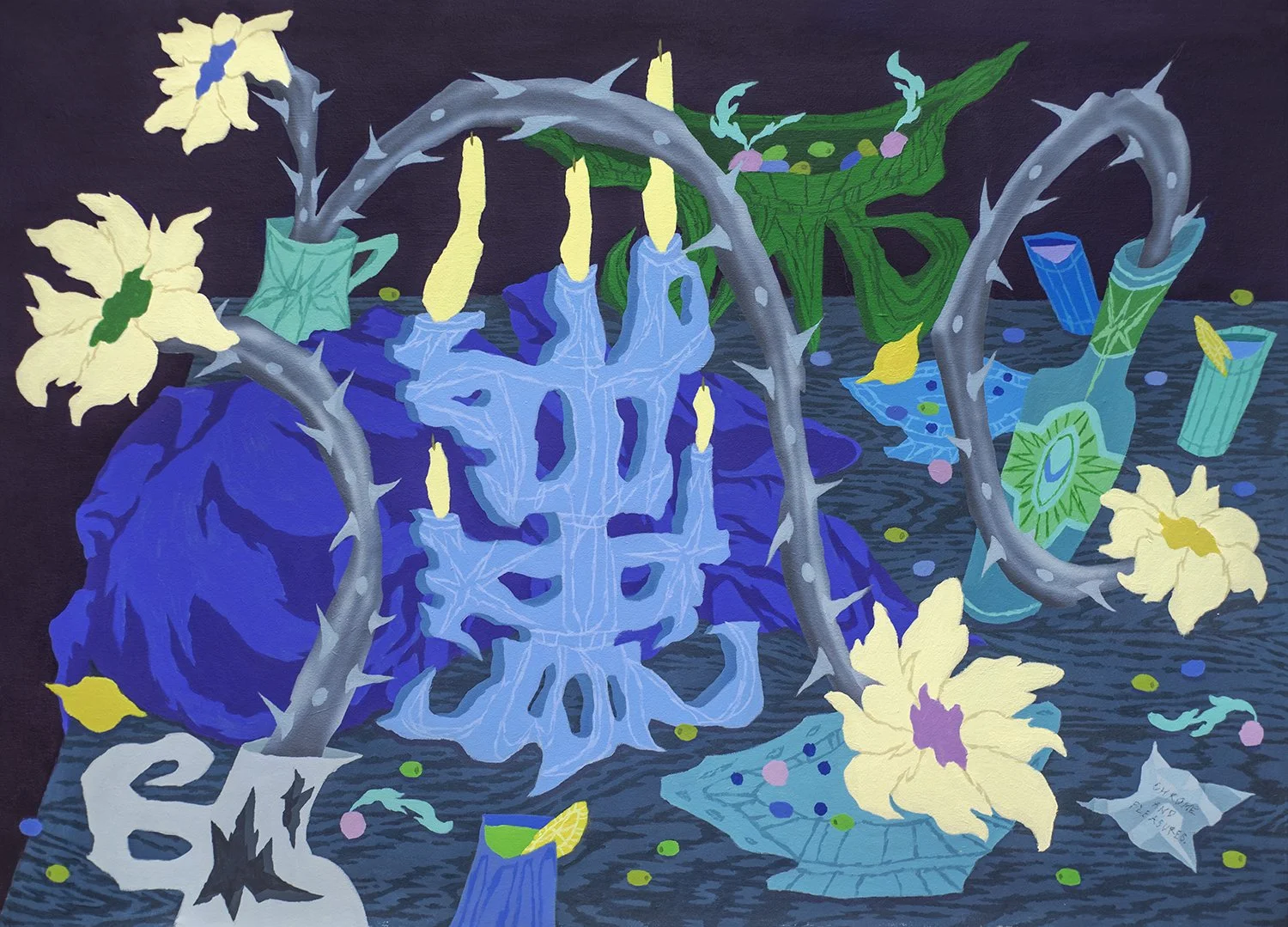   Chrome Flowers &amp; Simple Pleasures   (I)  (2024). Acrylic on canvas. 110x160cm. 