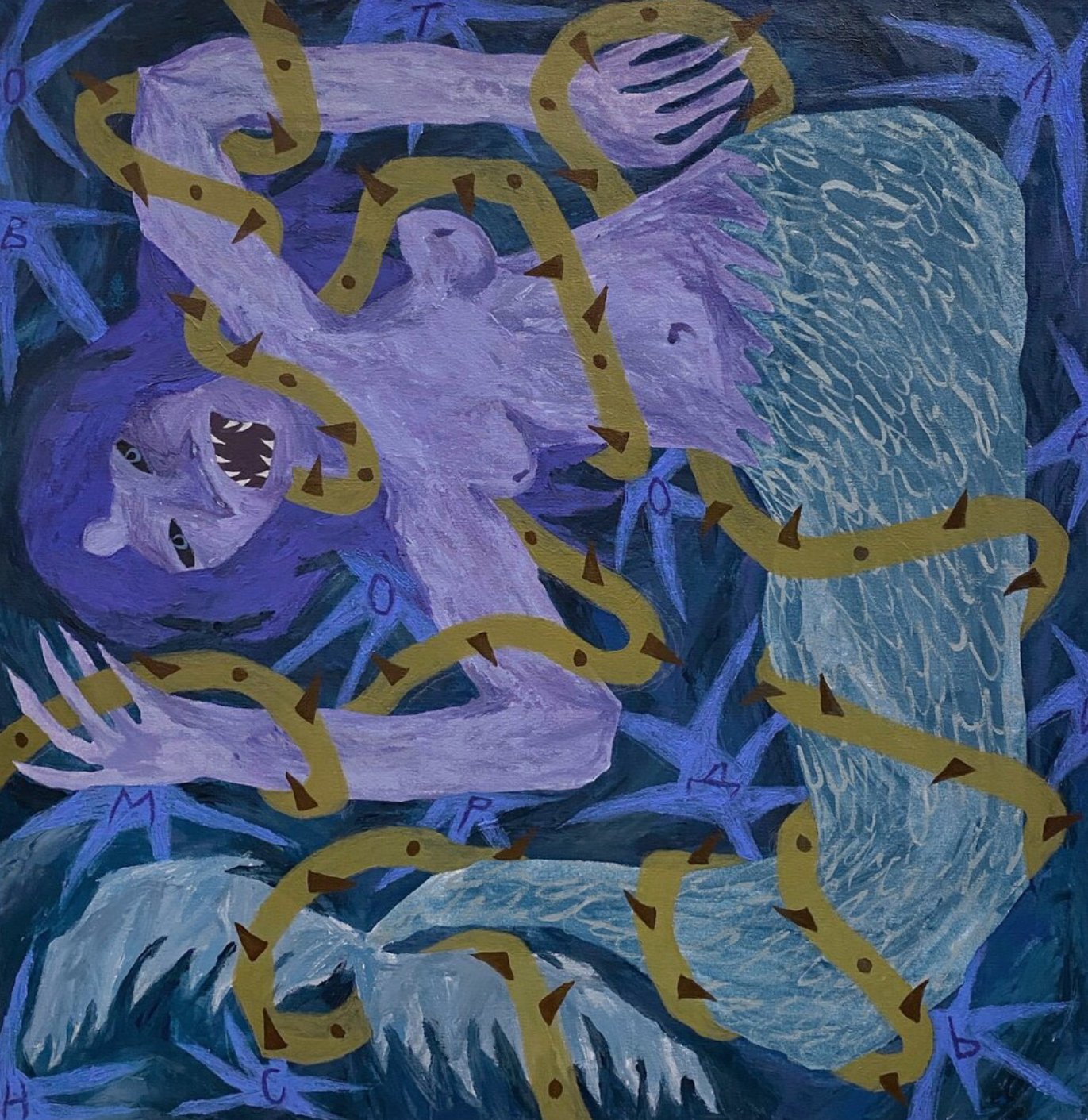   Trapped And Pathetic  (2020). Acrylic on canvas. 81x81cm. 