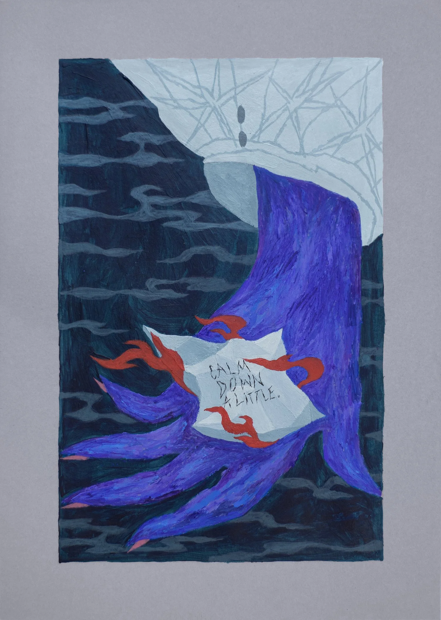   Calm Down a Little  (2023). Acrylic on paper. A4. 