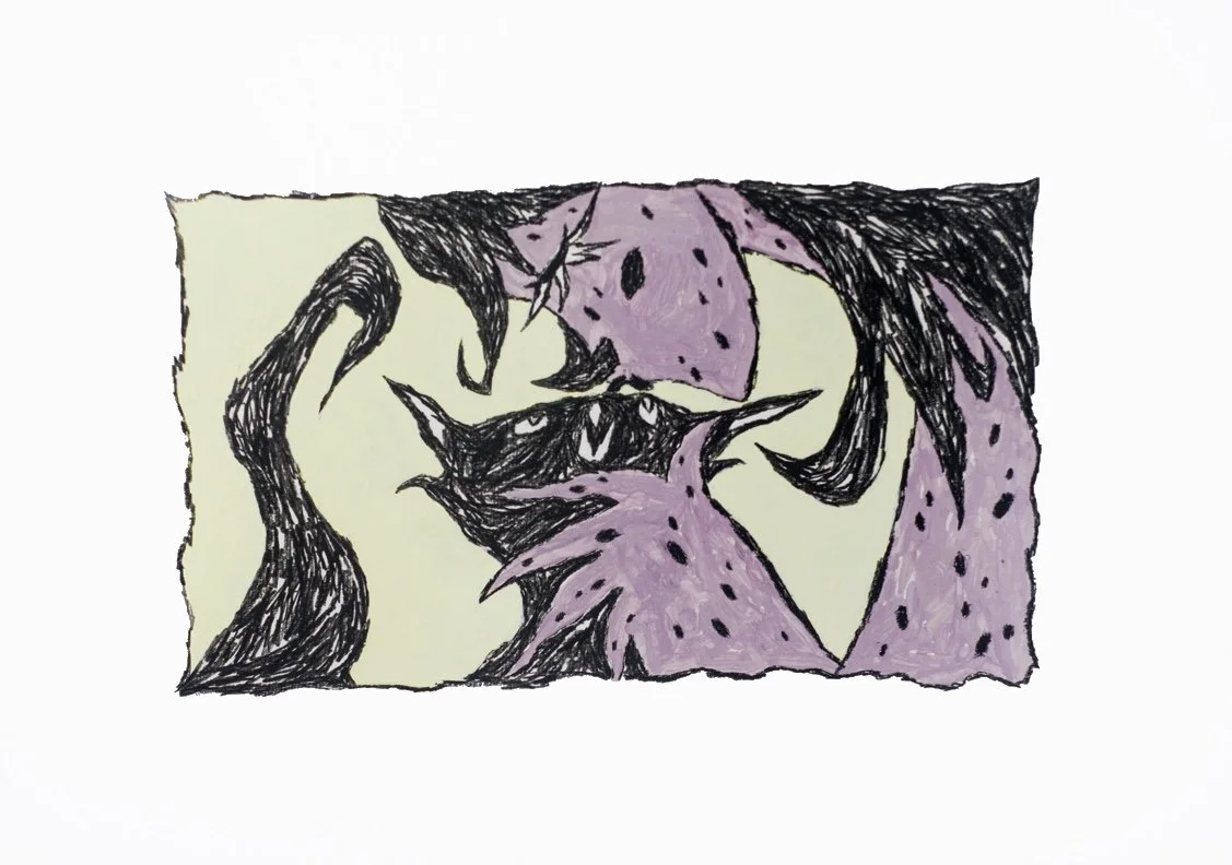   Kiss Kiss  (2023). Acrylic and pencil on paper. A3. 